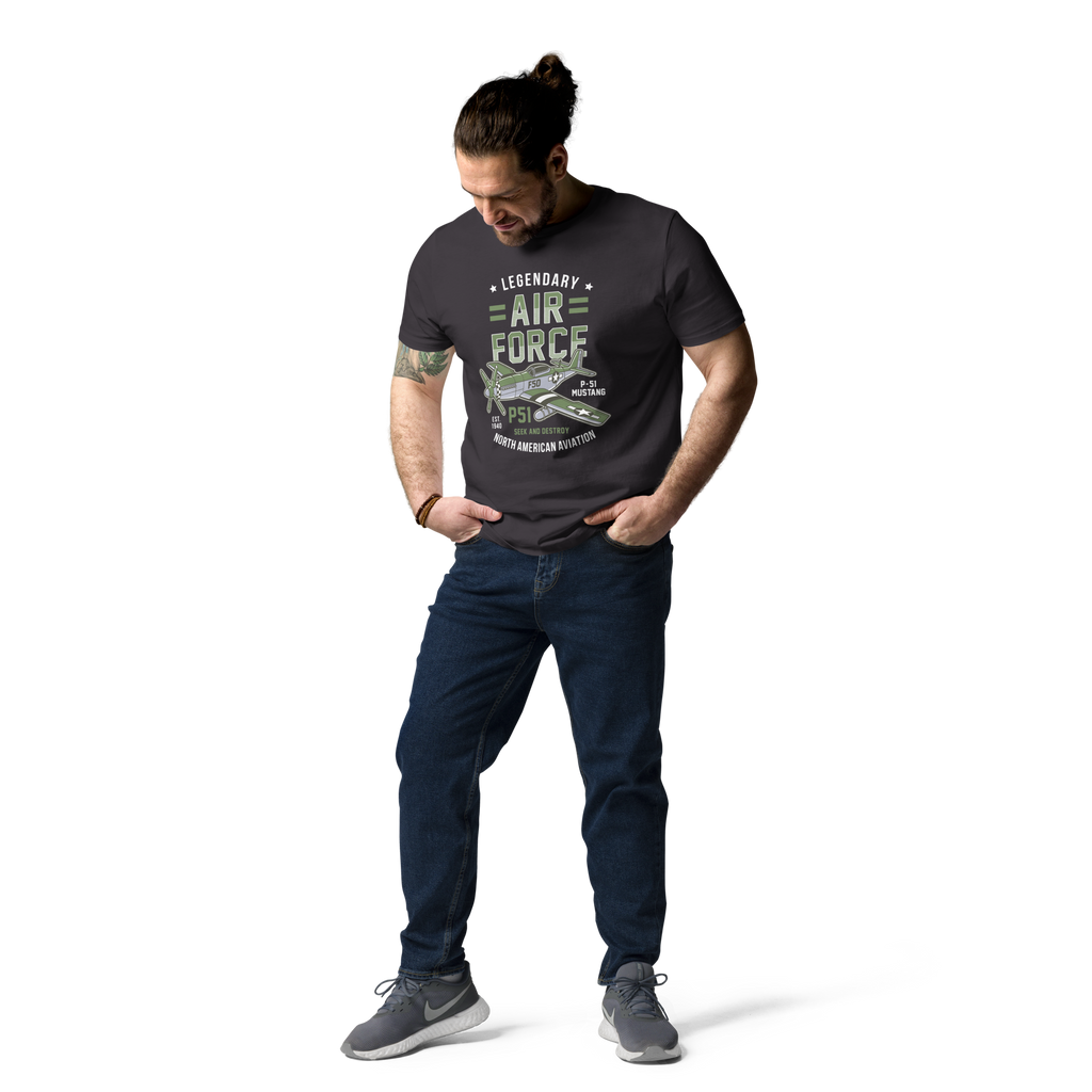 Legendary P-51 Mustang Aviation Graphic | Organic Unisex Short Sleeve T-Shirt