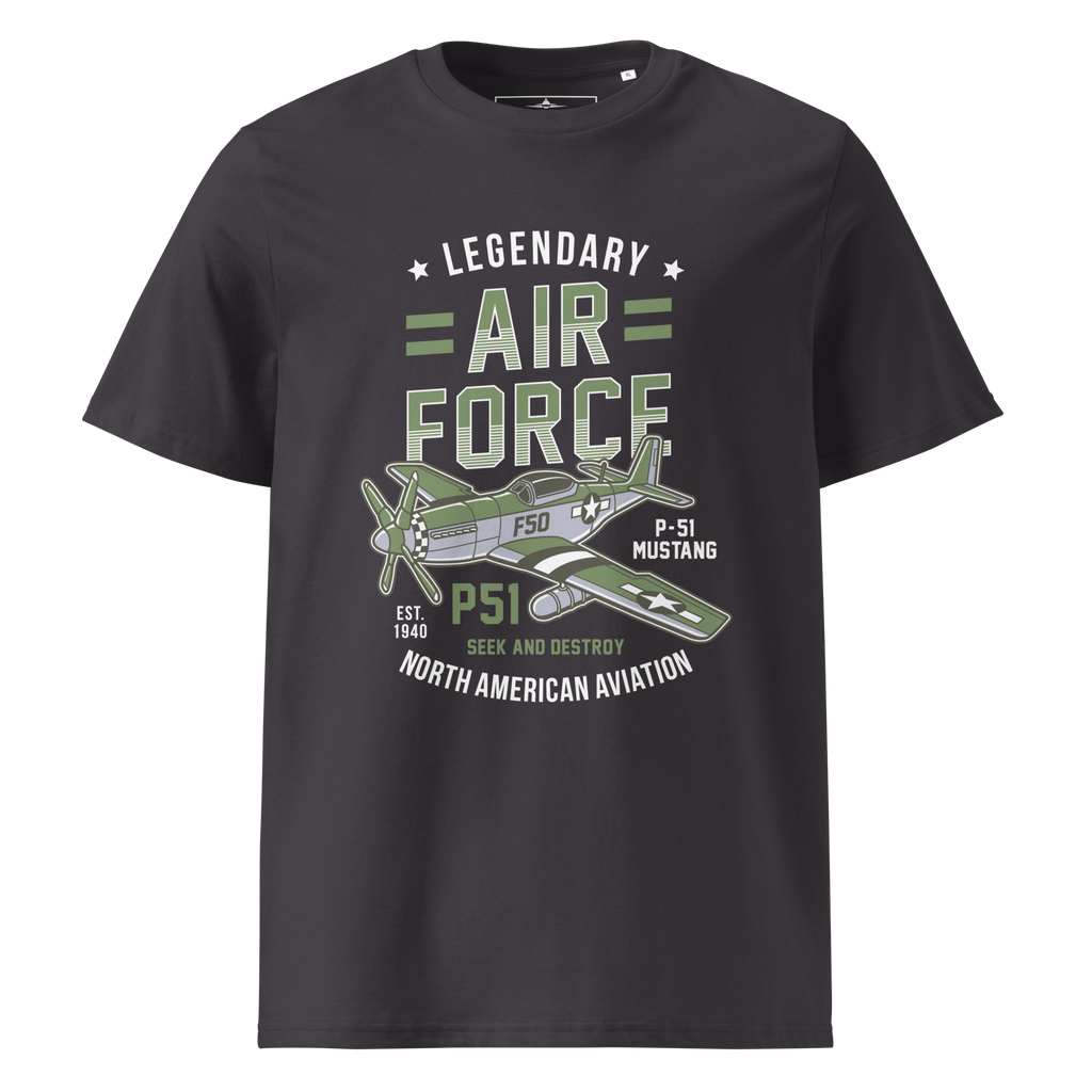 Legendary P-51 Mustang Aviation Graphic | Organic Unisex Short Sleeve T-Shirt