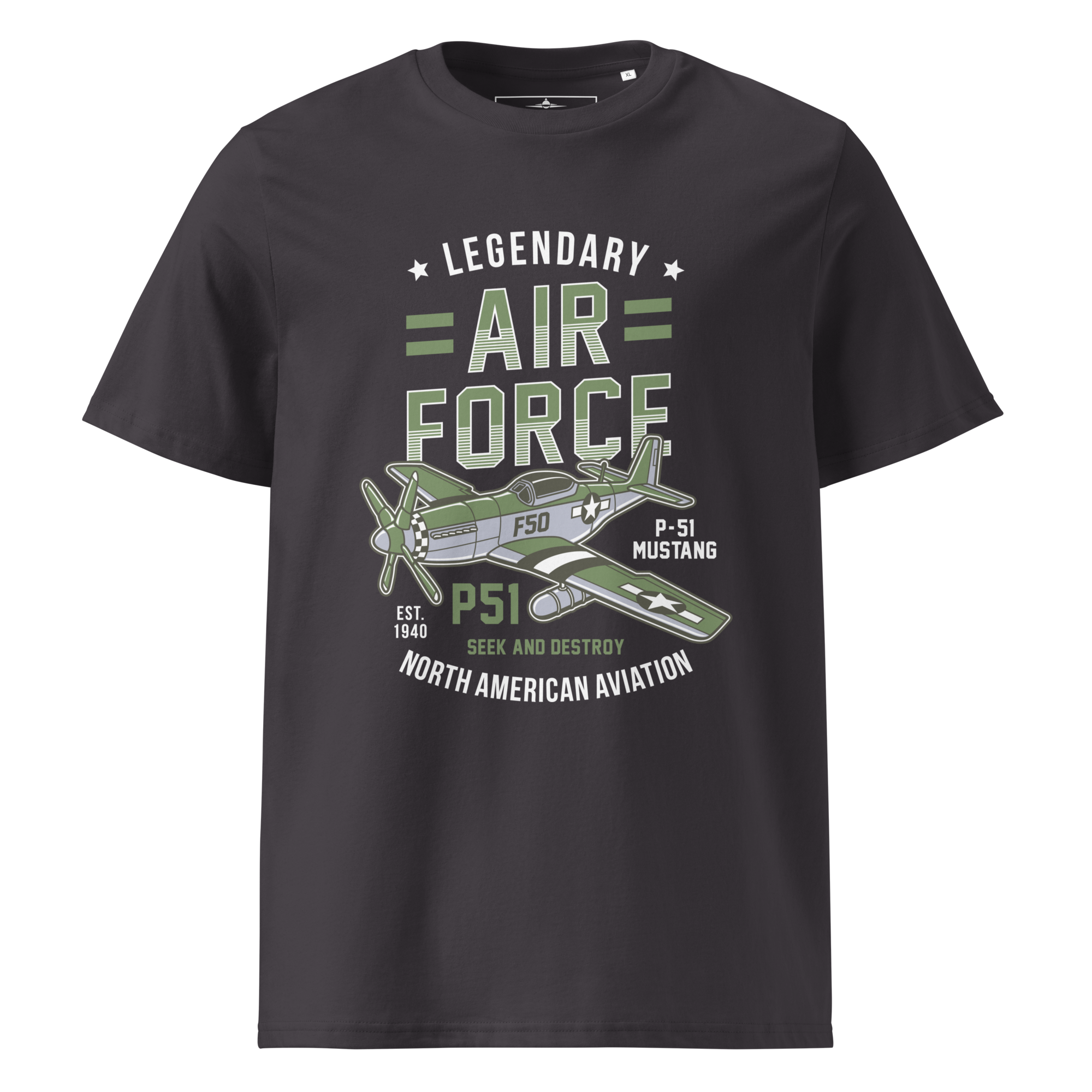 Legendary P-51 Mustang Aviation Graphic | Organic Unisex Short Sleeve T-Shirt