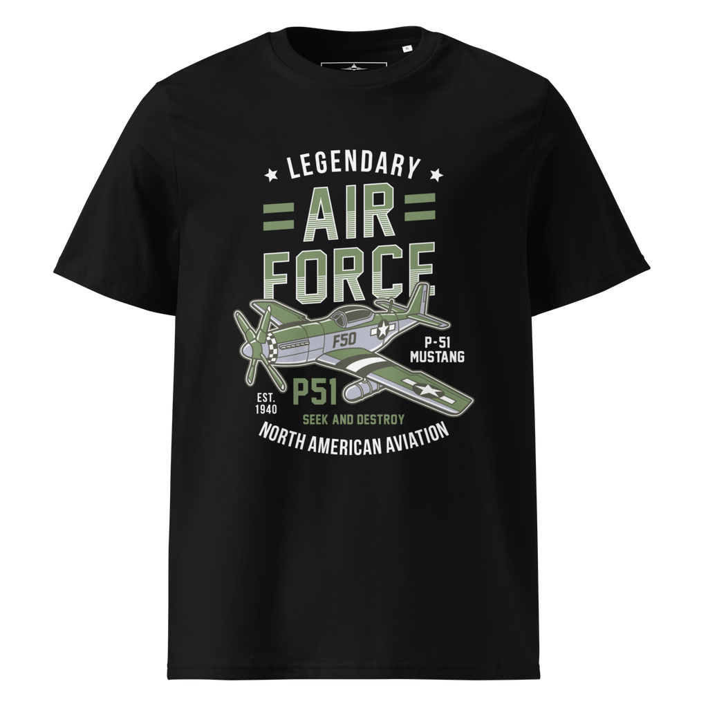 Legendary P-51 Mustang Aviation Graphic | Organic Unisex Short Sleeve T-Shirt
