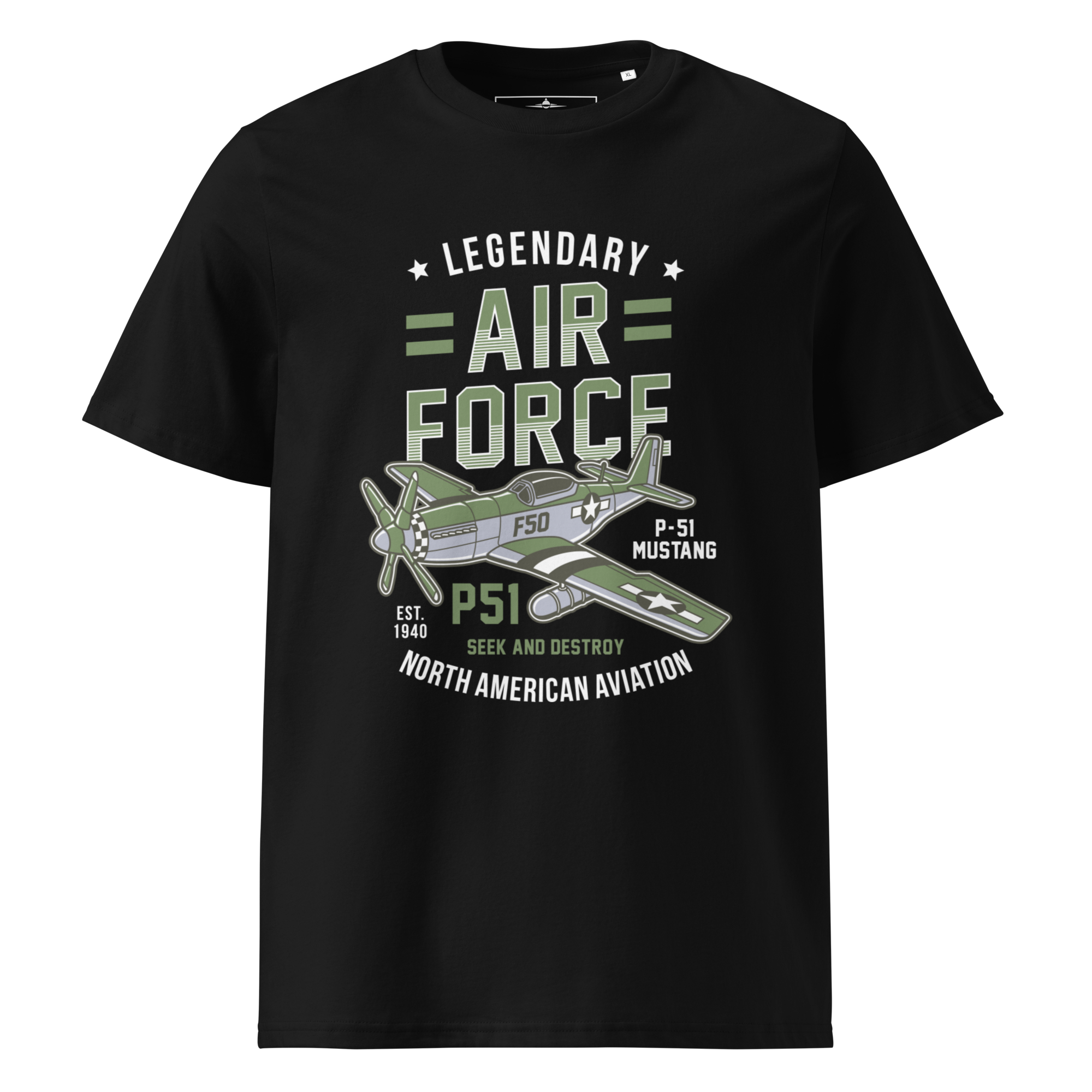 Legendary P-51 Mustang Aviation Graphic | Organic Unisex Short Sleeve T-Shirt