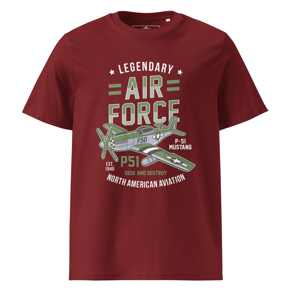 Legendary P-51 Mustang Aviation Graphic | Organic Unisex Short Sleeve T-Shirt