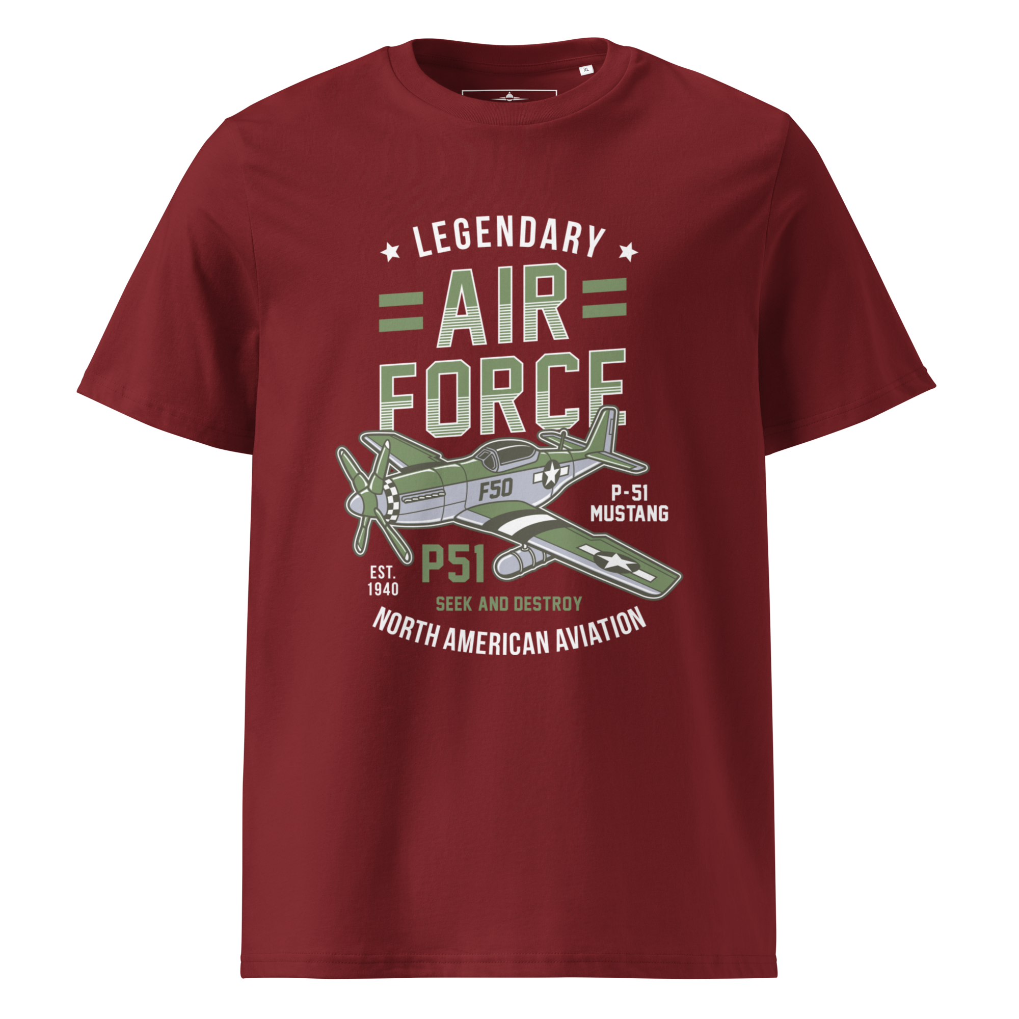 Legendary P-51 Mustang Aviation Graphic | Organic Unisex Short Sleeve T-Shirt