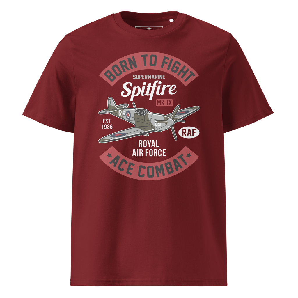 Timeless Supermarine Spitfire Aviation Graphic | Organic Unisex Short Sleeve T-Shirt