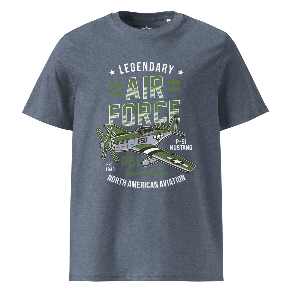 Legendary P-51 Mustang Aviation Graphic | Organic Unisex Short Sleeve T-Shirt