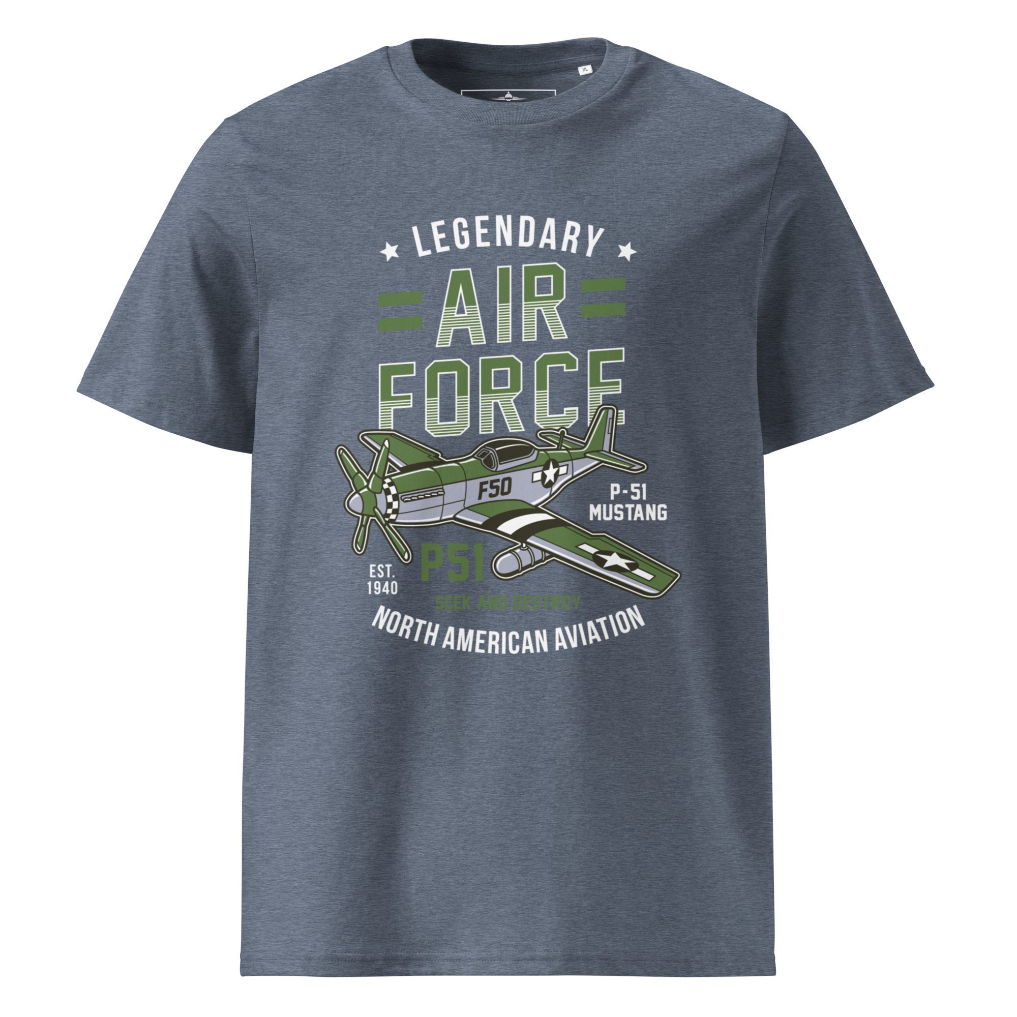 Legendary P-51 Mustang Aviation Graphic | Organic Unisex Short Sleeve T-Shirt