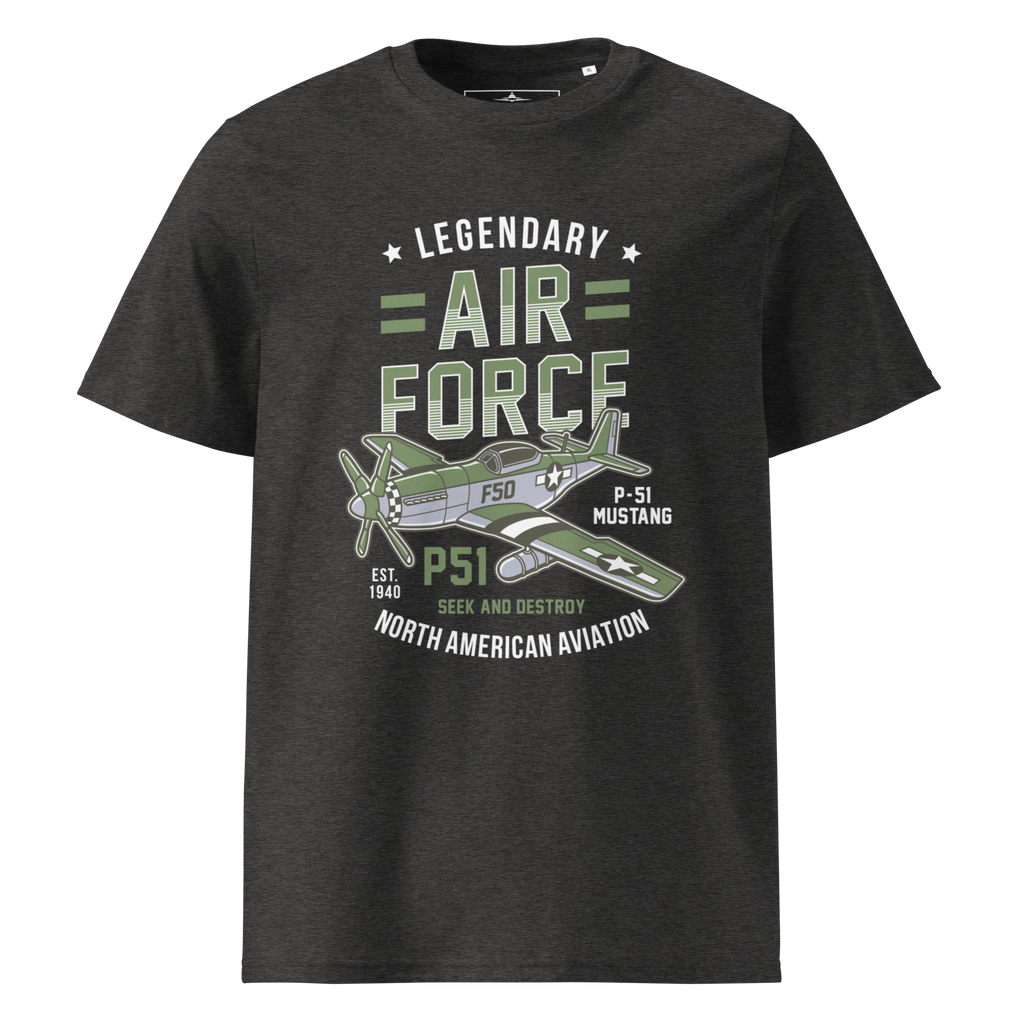 Legendary P-51 Mustang Aviation Graphic | Organic Unisex Short Sleeve T-Shirt