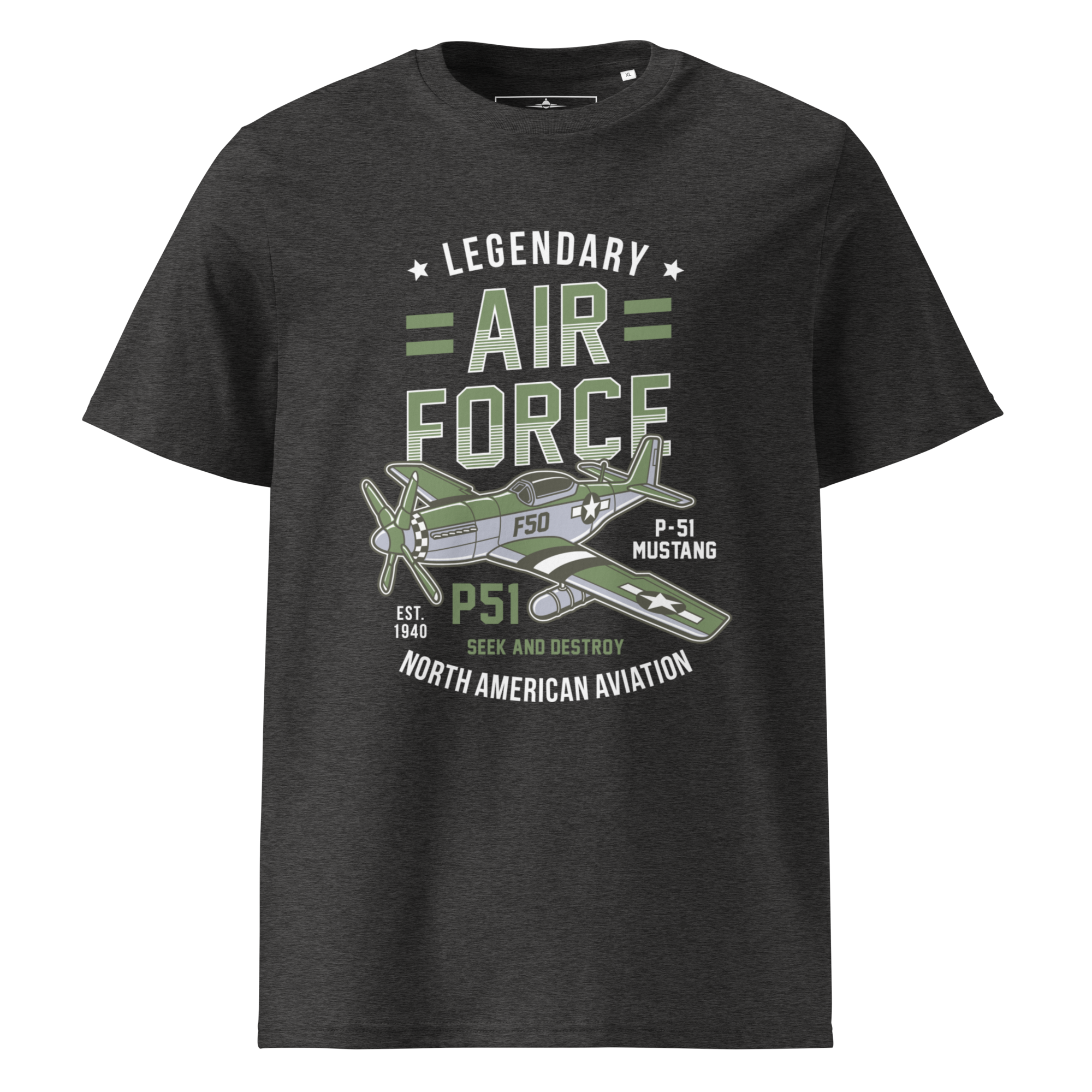 Legendary P-51 Mustang Aviation Graphic | Organic Unisex Short Sleeve T-Shirt