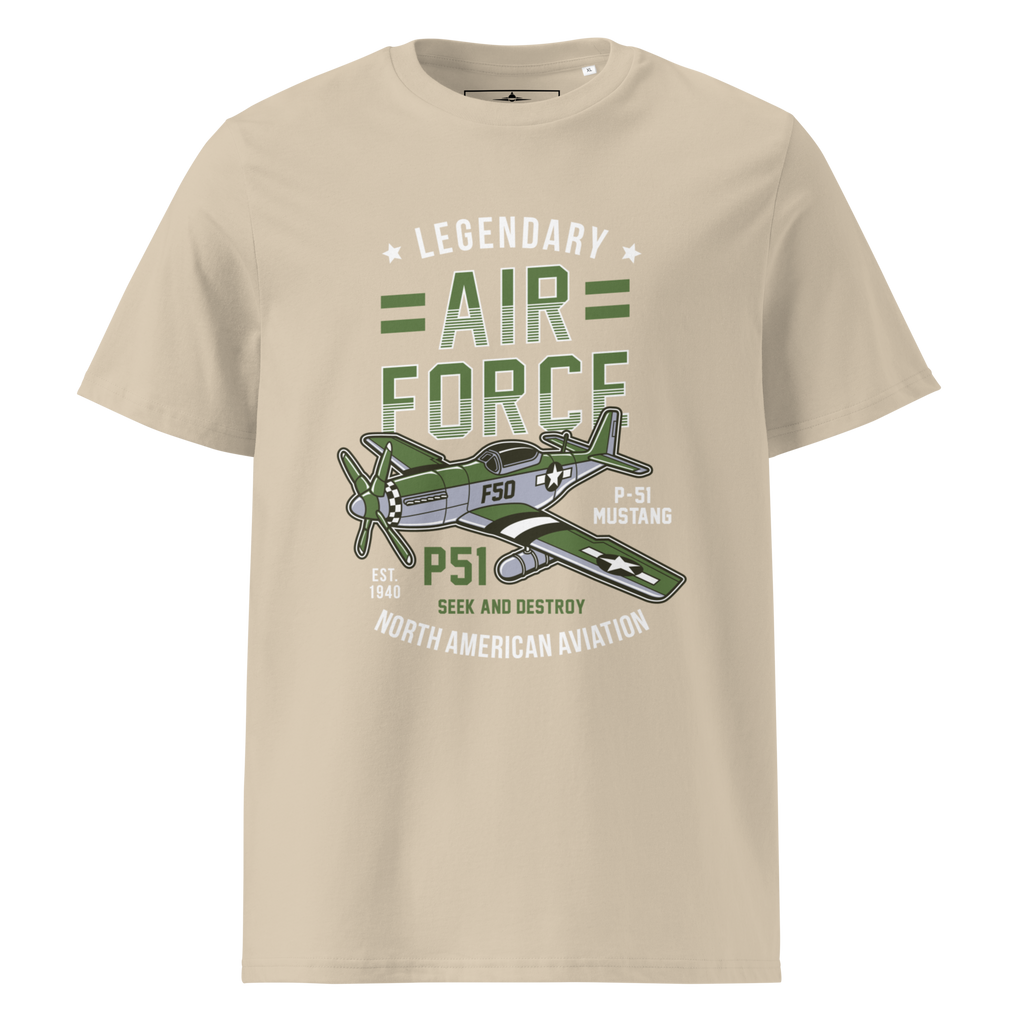 Legendary P-51 Mustang Aviation Graphic | Organic Unisex Short Sleeve T-Shirt