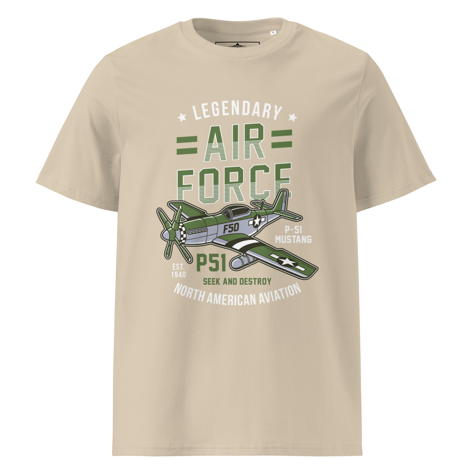 Legendary P-51 Mustang Aviation Graphic | Organic Unisex Short Sleeve T-Shirt