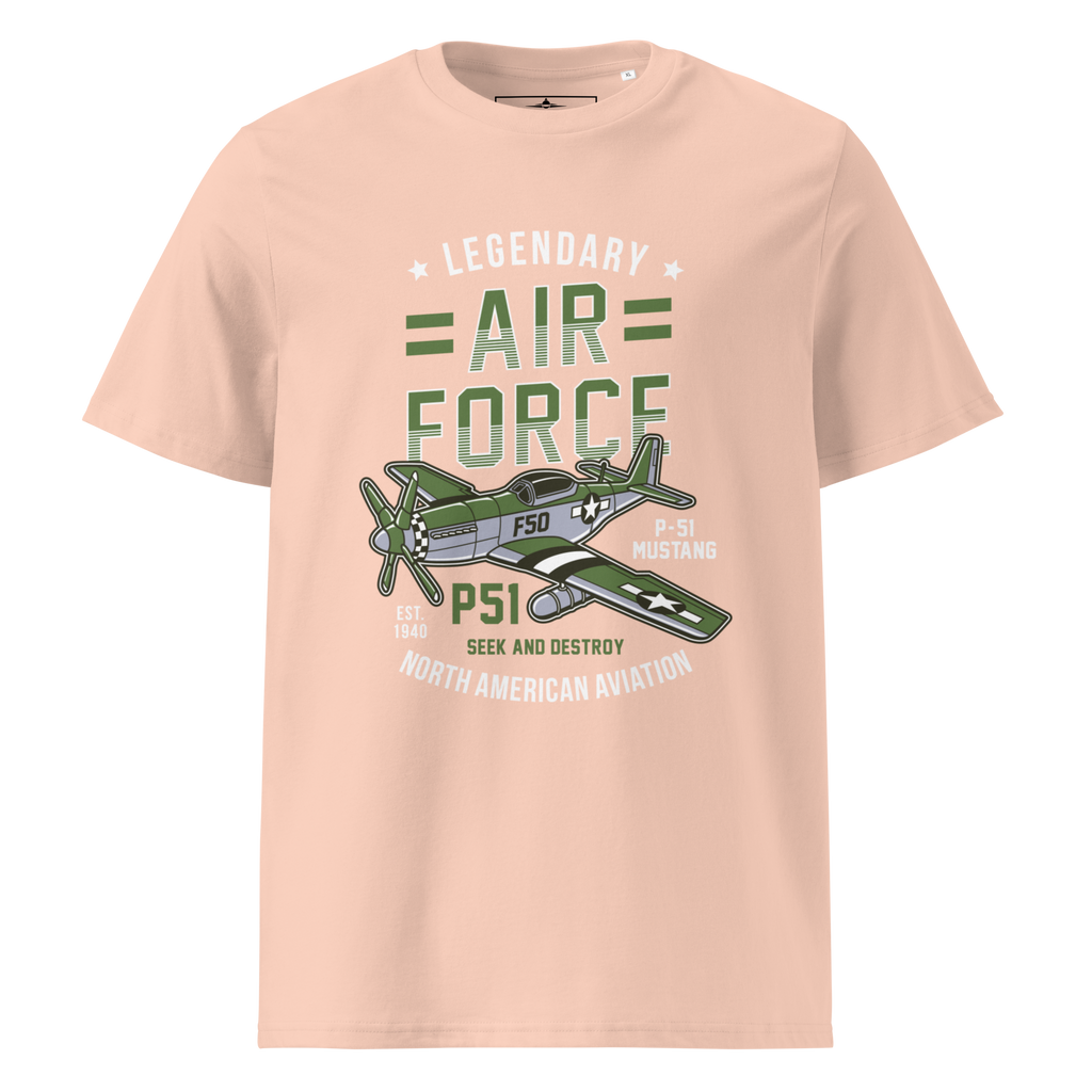Legendary P-51 Mustang Aviation Graphic | Organic Unisex Short Sleeve T-Shirt