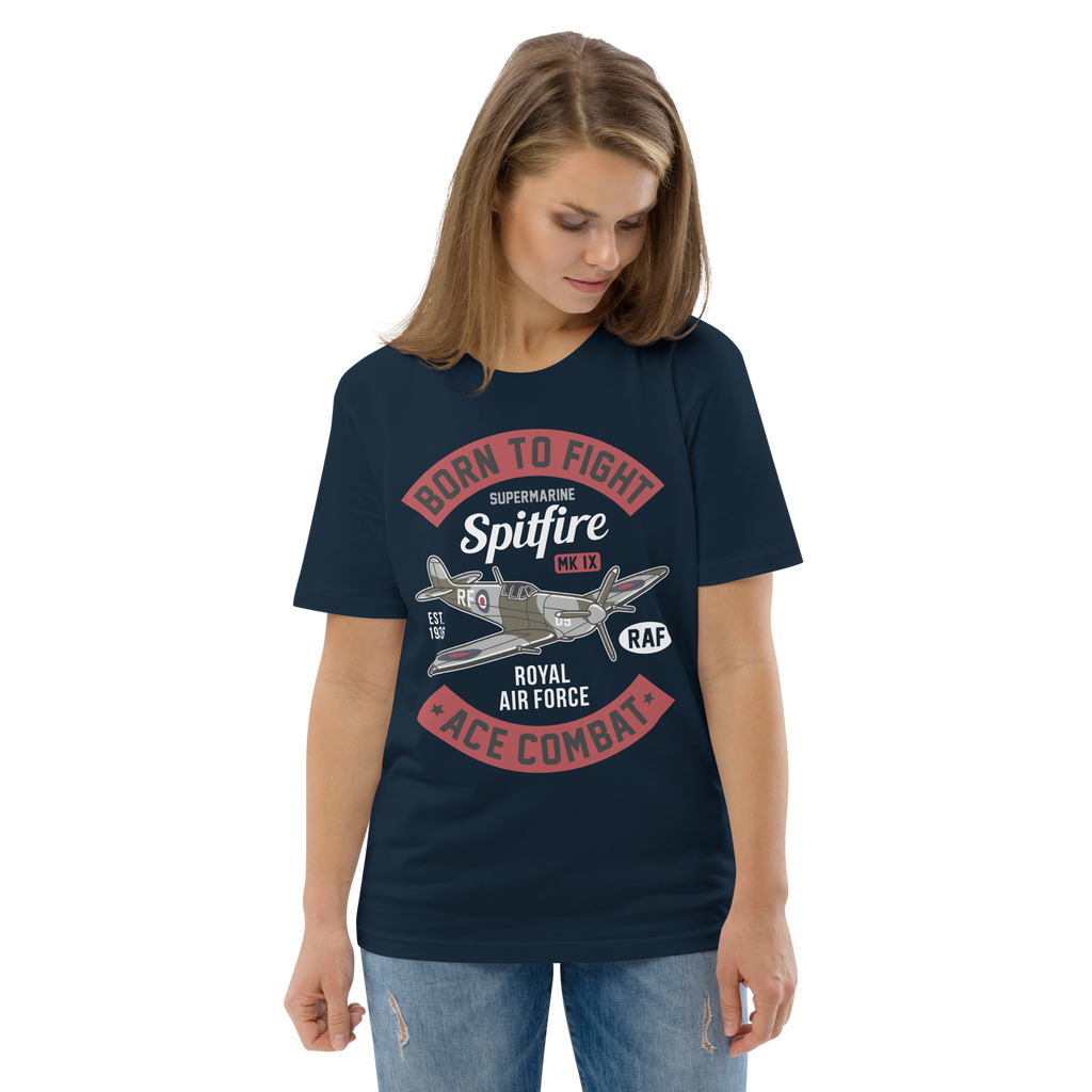 Timeless Supermarine Spitfire Aviation Graphic | Organic Unisex Short Sleeve T-Shirt