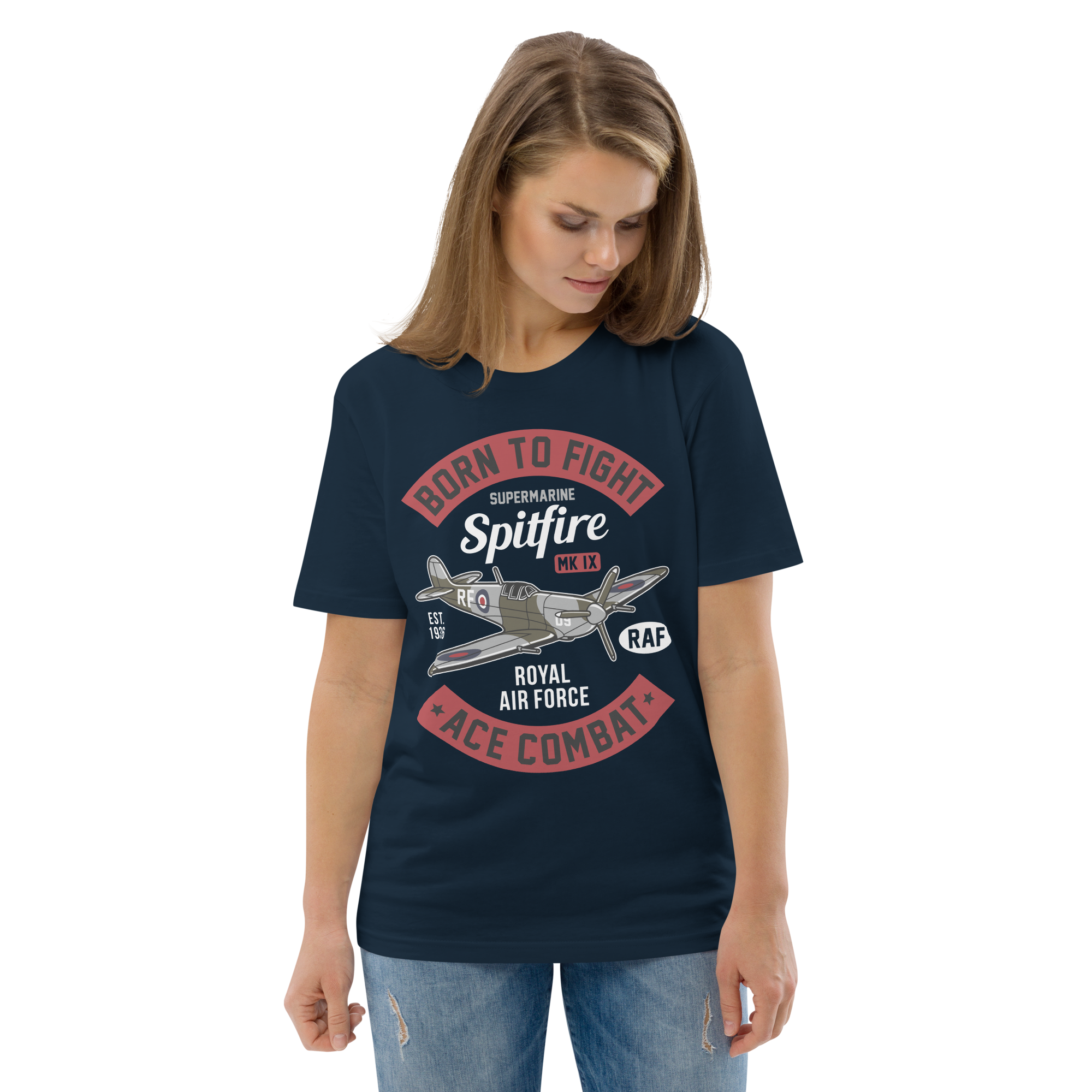 Timeless Supermarine Spitfire Aviation Graphic | Organic Unisex Short Sleeve T-Shirt
