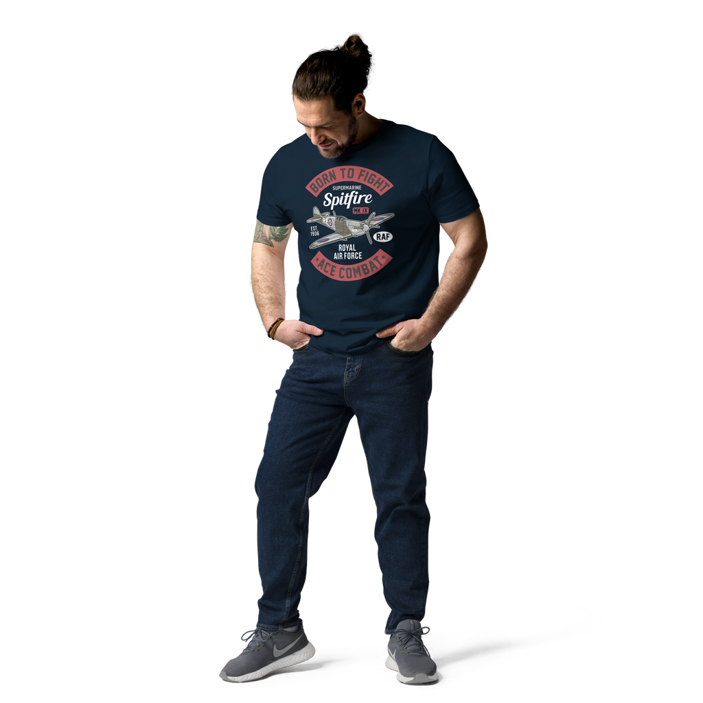 Timeless Supermarine Spitfire Aviation Graphic | Organic Unisex Short Sleeve T-Shirt