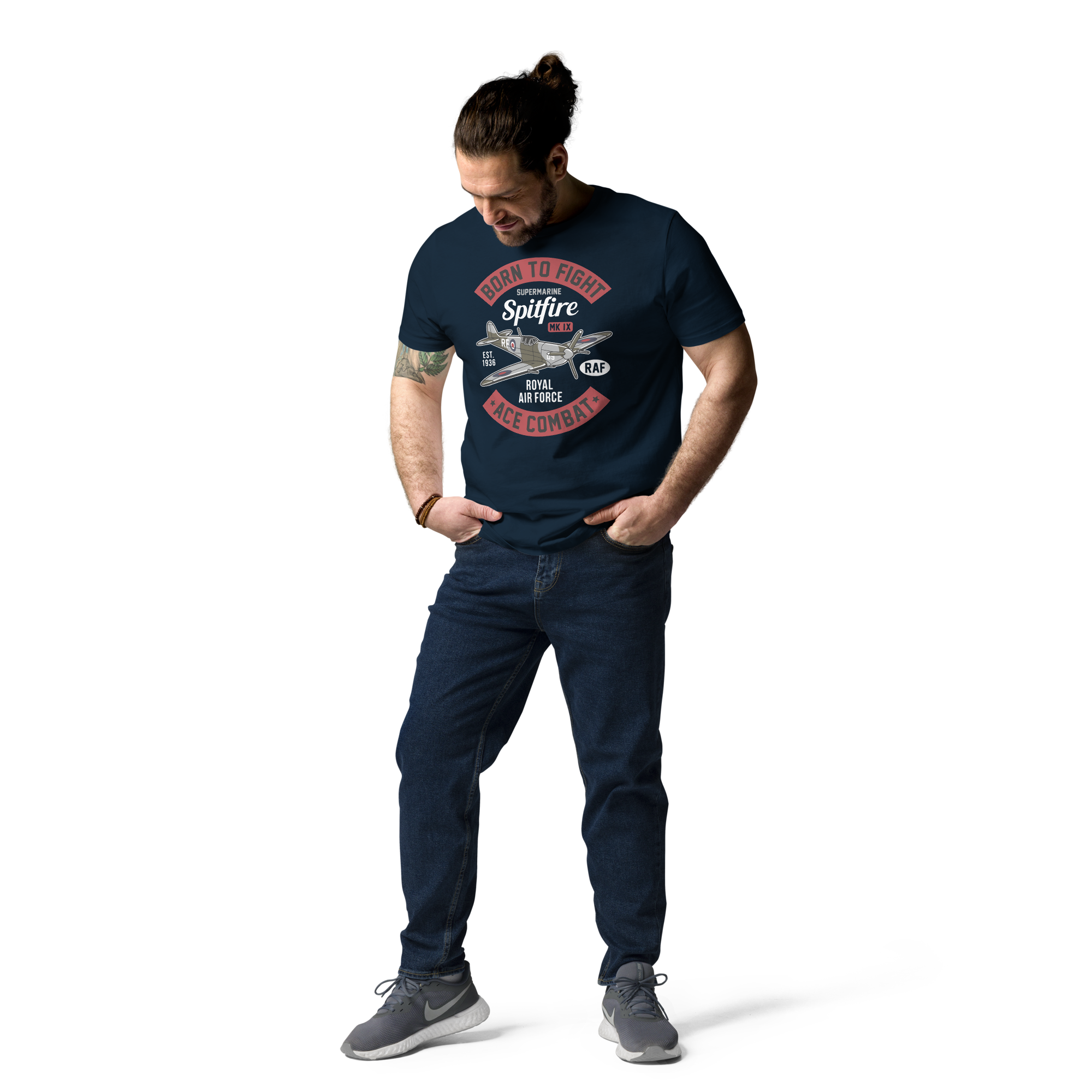 Timeless Supermarine Spitfire Aviation Graphic | Organic Unisex Short Sleeve T-Shirt