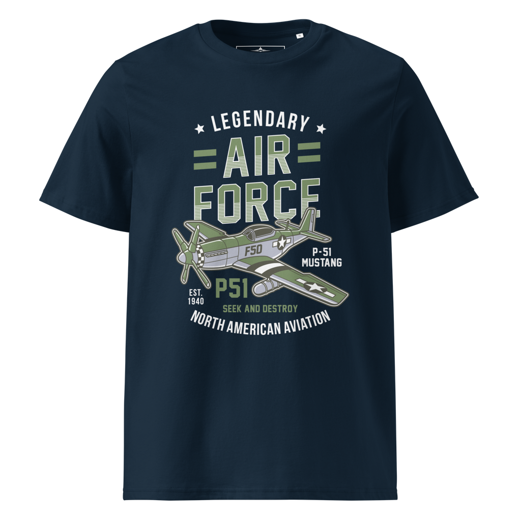 Legendary P-51 Mustang Aviation Graphic | Organic Unisex Short Sleeve T-Shirt