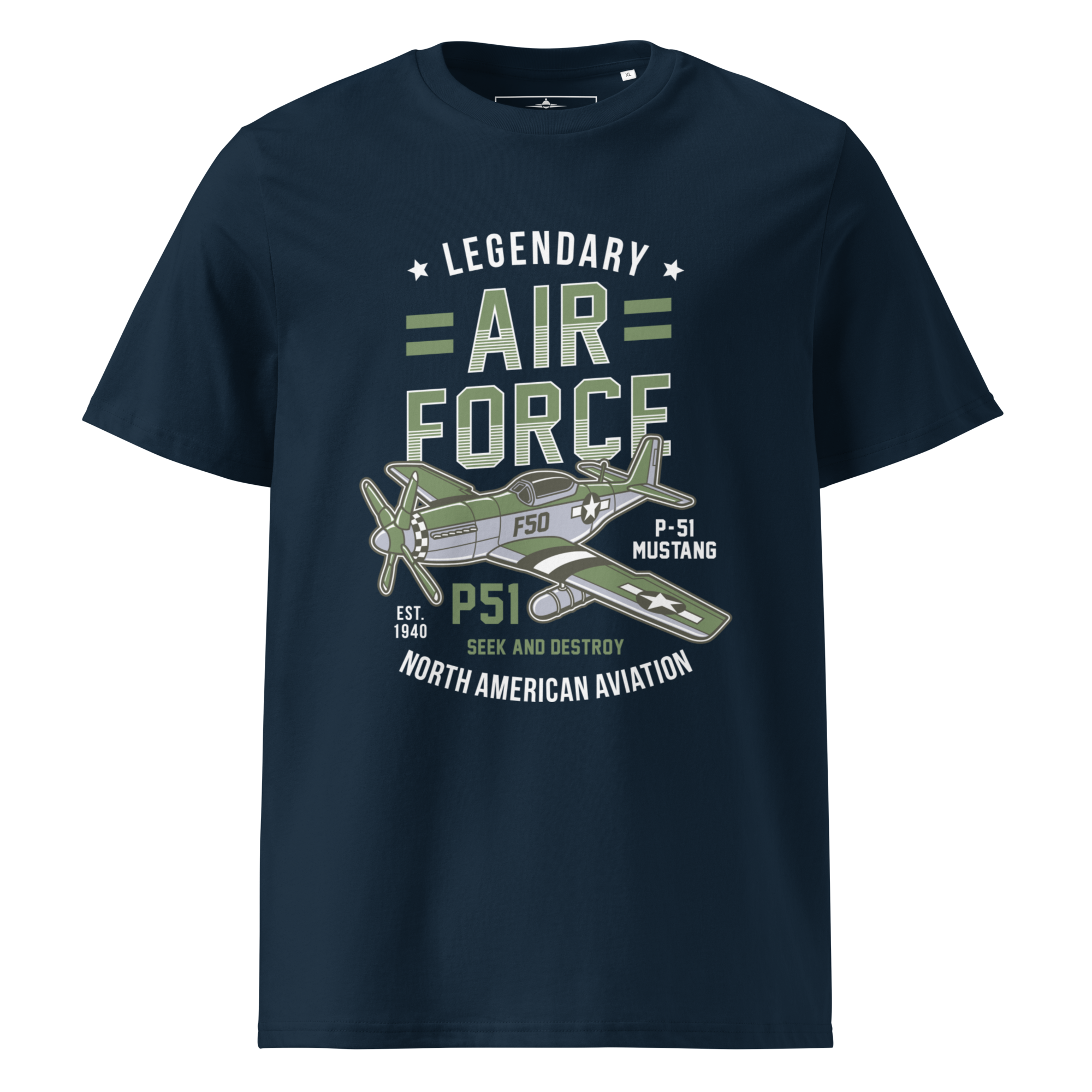 Legendary P-51 Mustang Aviation Graphic | Organic Unisex Short Sleeve T-Shirt
