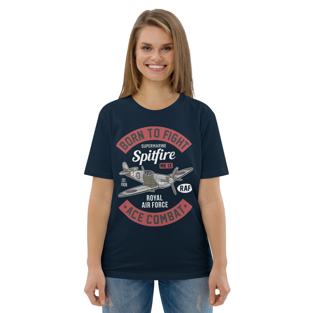 Timeless Supermarine Spitfire Aviation Graphic | Organic Unisex Short Sleeve T-Shirt