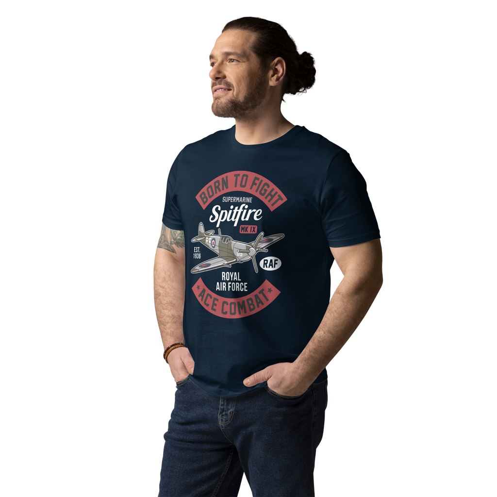 Timeless Supermarine Spitfire Aviation Graphic | Organic Unisex Short Sleeve T-Shirt