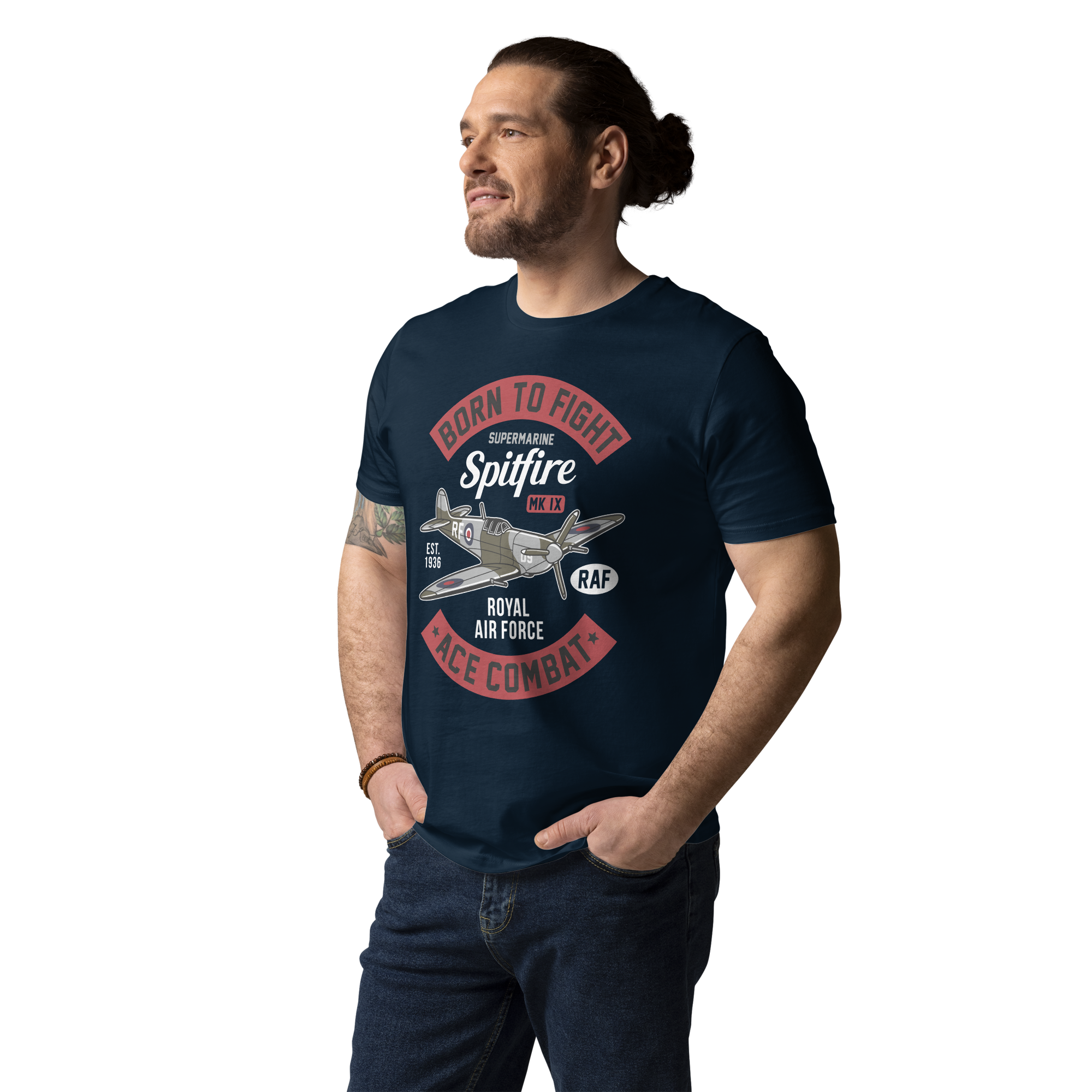 Timeless Supermarine Spitfire Aviation Graphic | Organic Unisex Short Sleeve T-Shirt