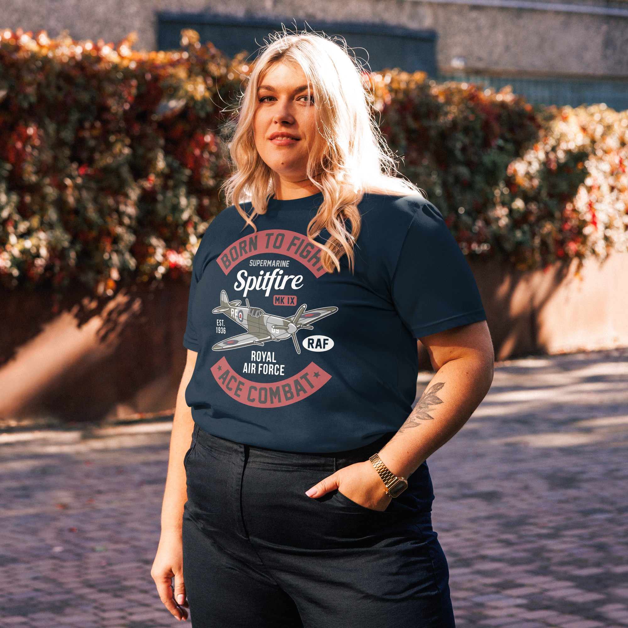 Timeless Supermarine Spitfire Aviation Graphic | Organic Unisex Short Sleeve T-Shirt