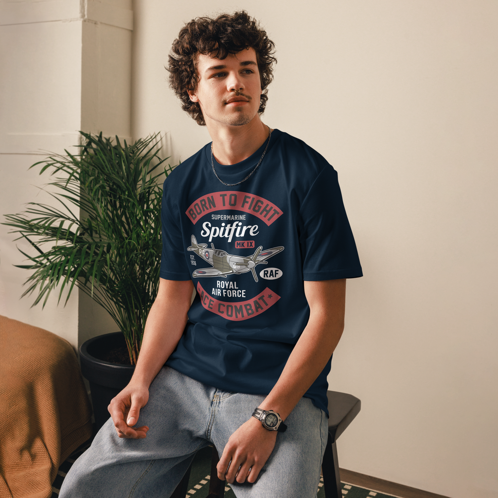 Timeless Supermarine Spitfire Aviation Graphic | Organic Unisex Short Sleeve T-Shirt
