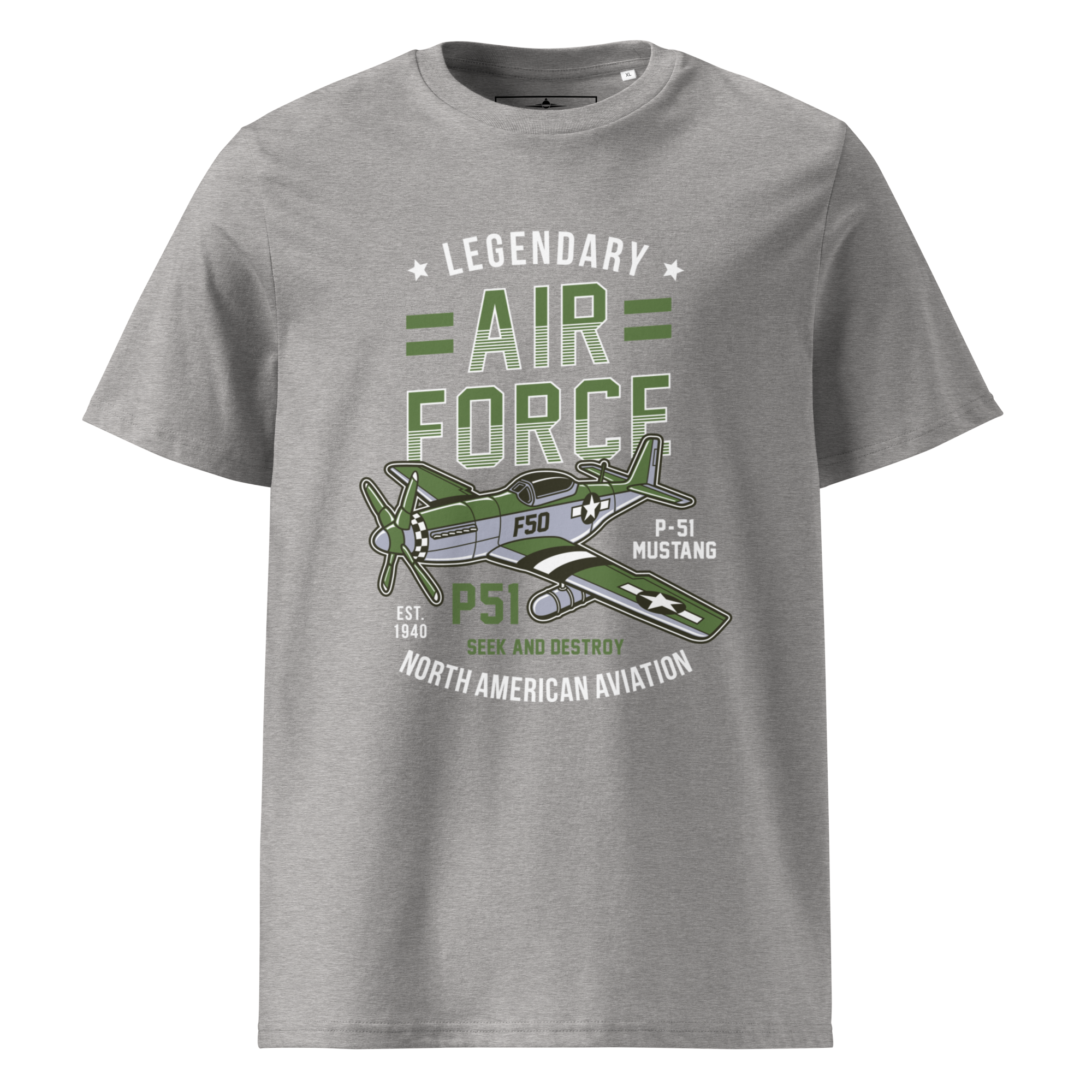 Legendary P-51 Mustang Aviation Graphic | Organic Unisex Short Sleeve T-Shirt
