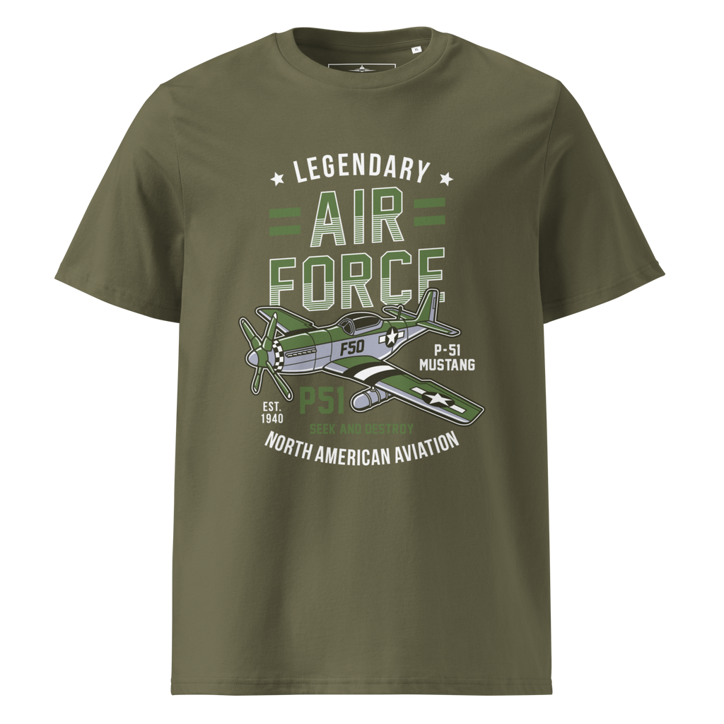 Legendary P-51 Mustang Aviation Graphic | Organic Unisex Short Sleeve T-Shirt