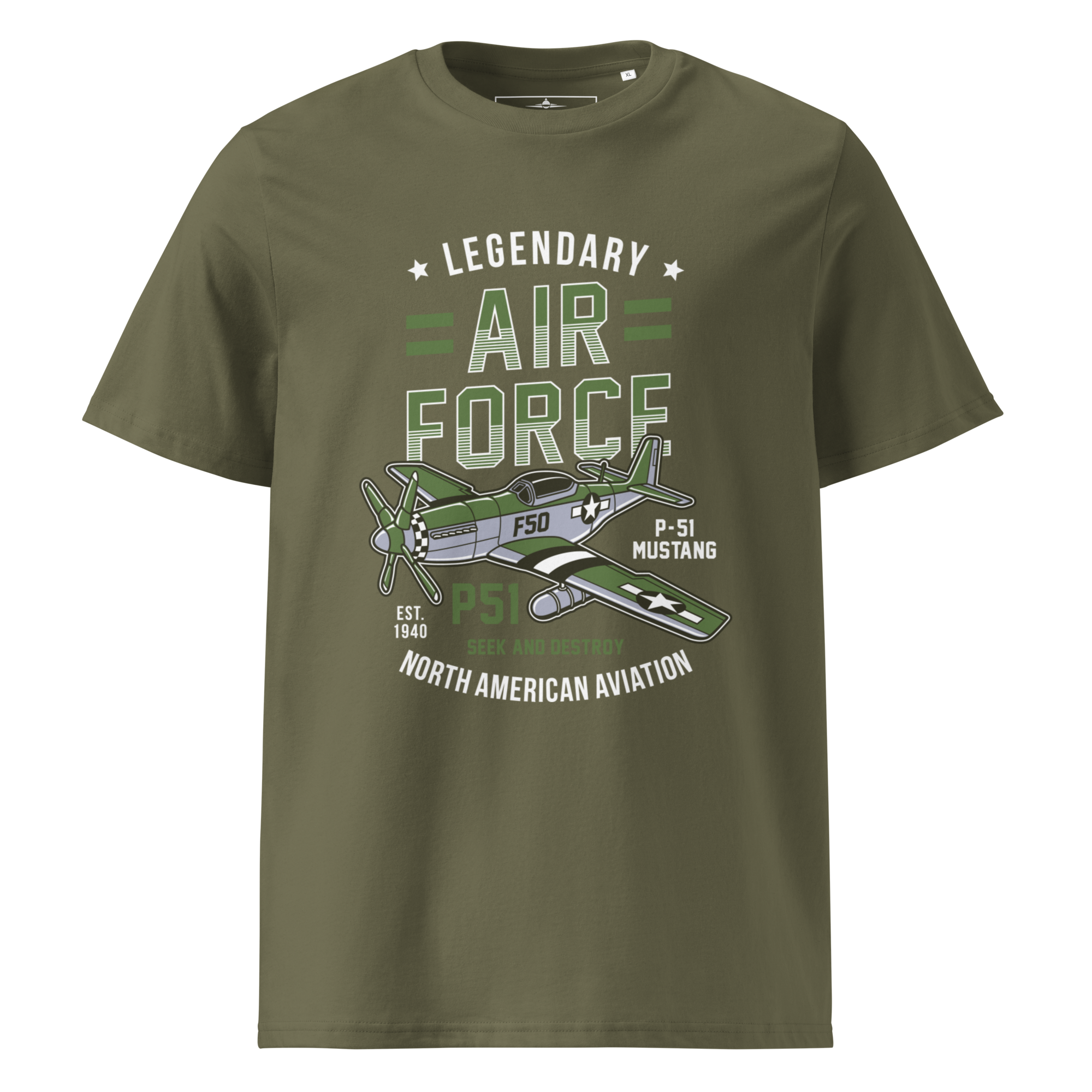 Legendary P-51 Mustang Aviation Graphic | Organic Unisex Short Sleeve T-Shirt