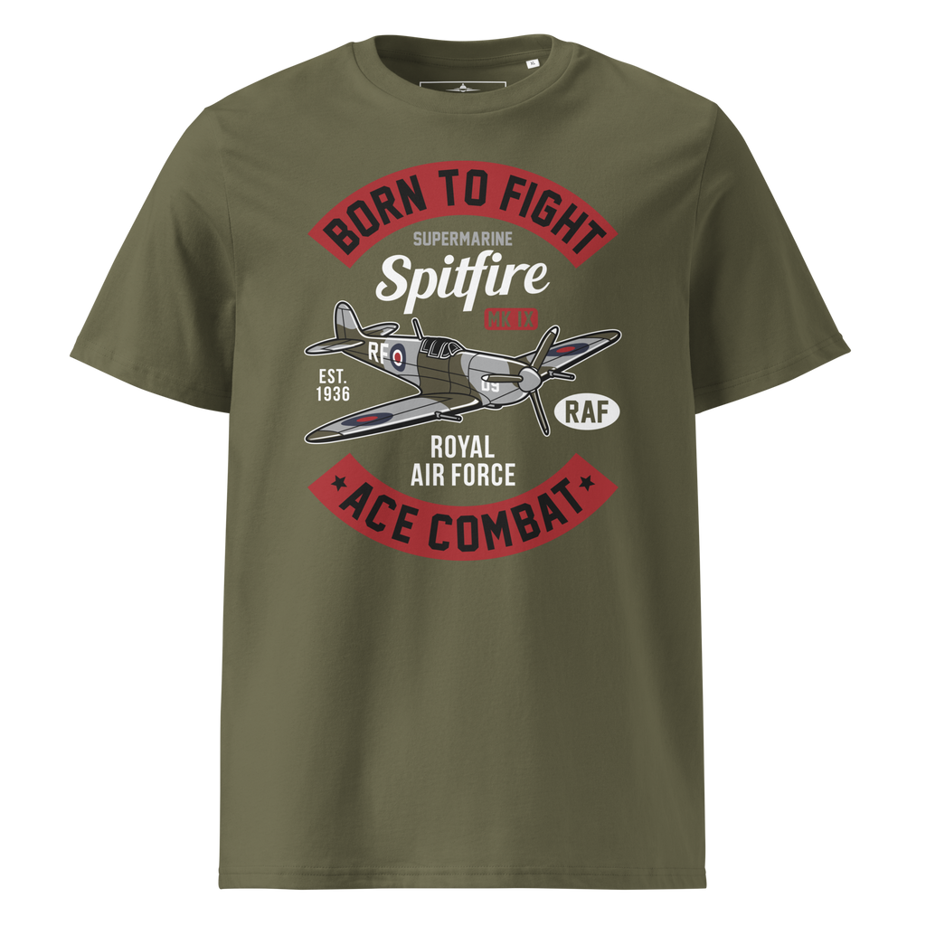 Timeless Supermarine Spitfire Aviation Graphic | Organic Unisex Short Sleeve T-Shirt