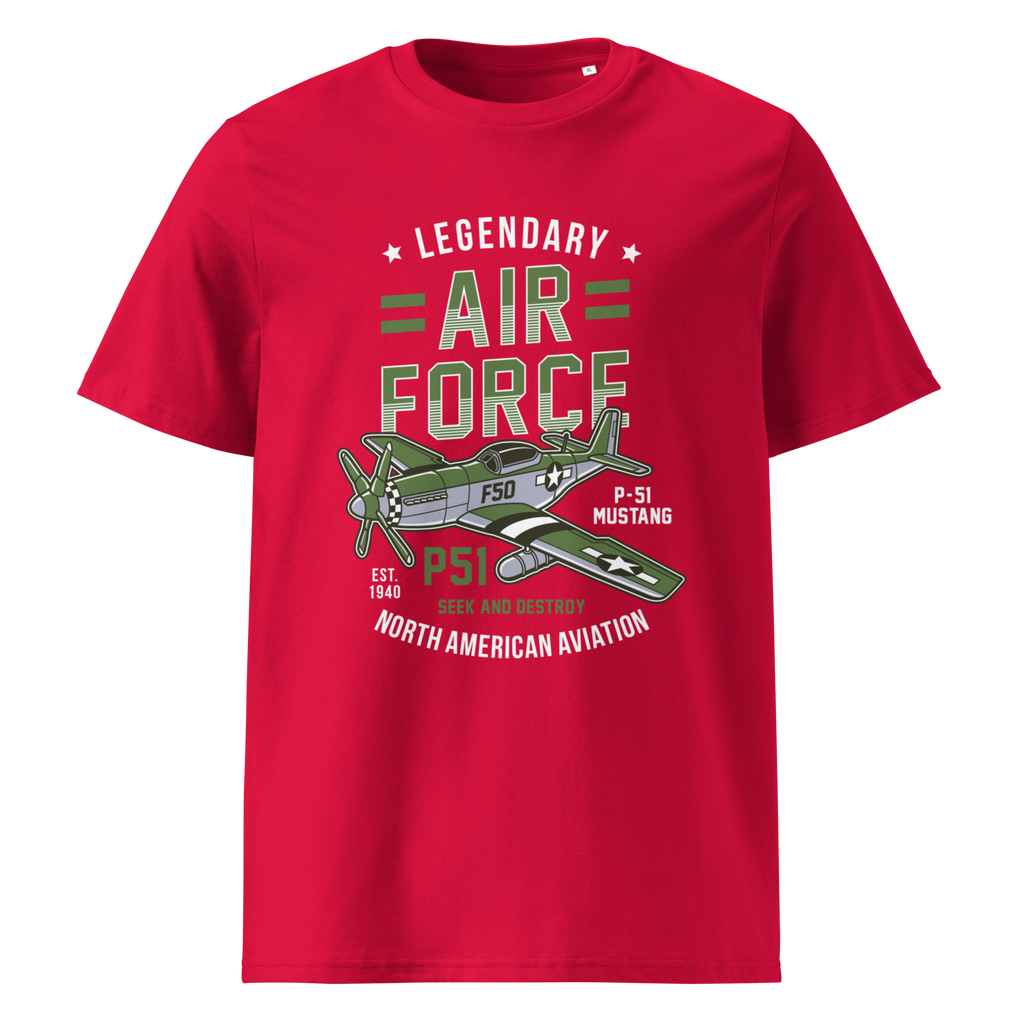 Legendary P-51 Mustang Aviation Graphic | Organic Unisex Short Sleeve T-Shirt