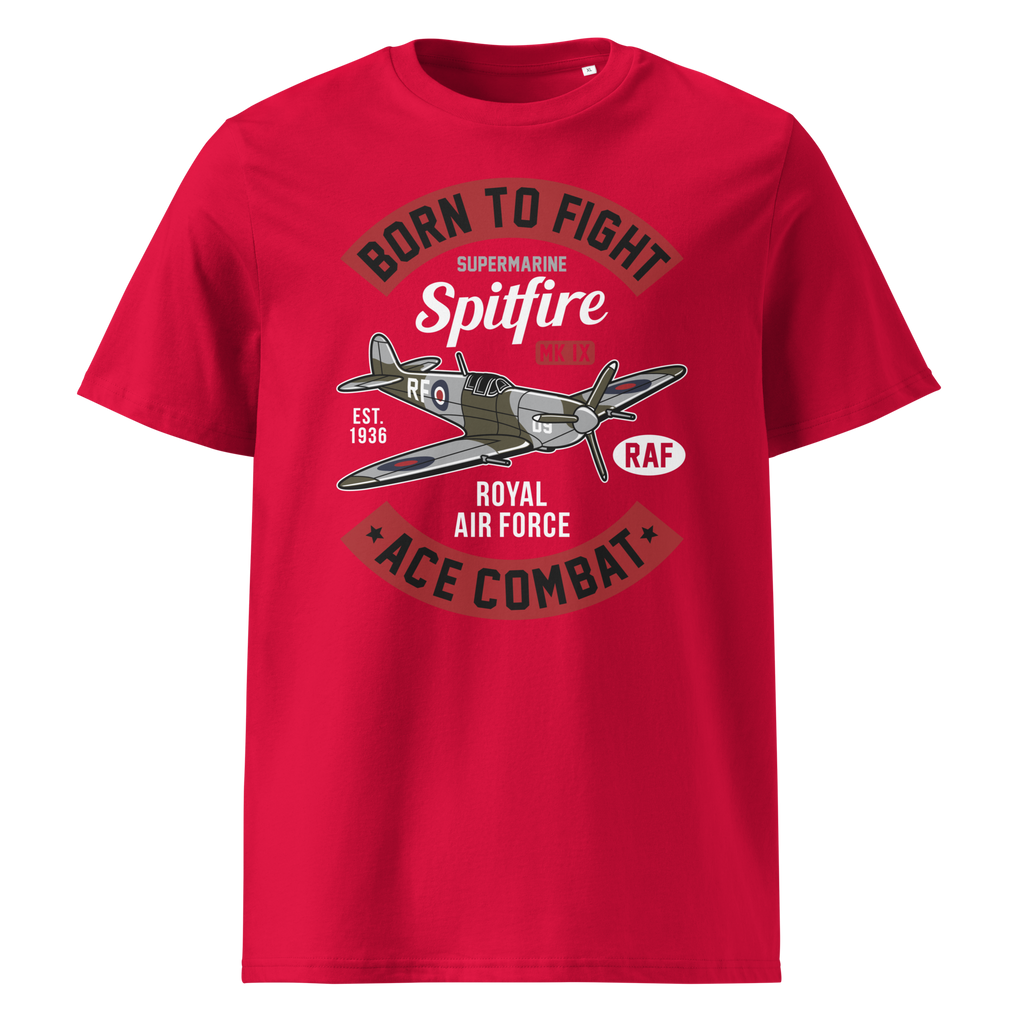 Timeless Supermarine Spitfire Aviation Graphic | Organic Unisex Short Sleeve T-Shirt