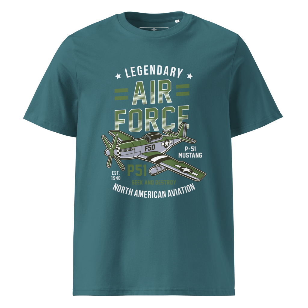 Legendary P-51 Mustang Aviation Graphic | Organic Unisex Short Sleeve T-Shirt
