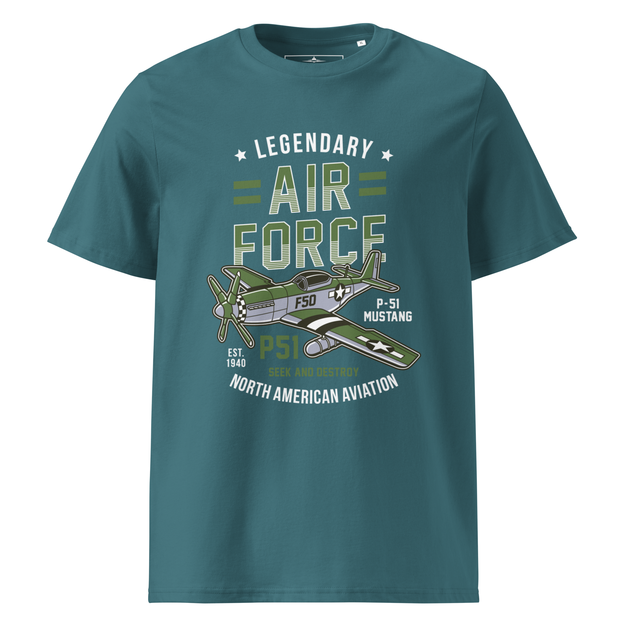 Legendary P-51 Mustang Aviation Graphic | Organic Unisex Short Sleeve T-Shirt