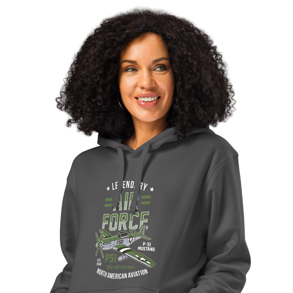 Legendary P-51 Mustang Aviation Graphic | Organic Unisex Hoodie