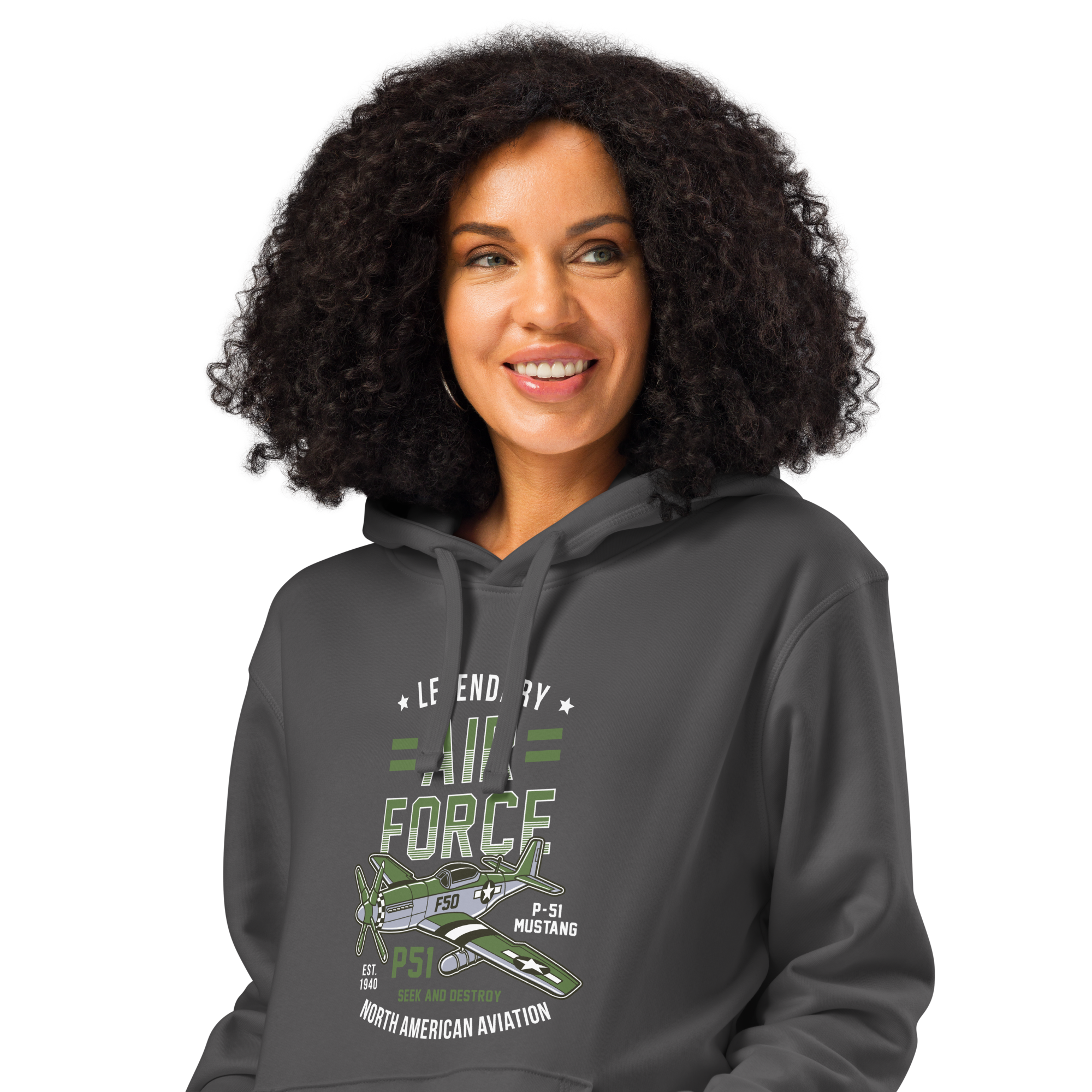 Legendary P-51 Mustang Aviation Graphic | Organic Unisex Hoodie