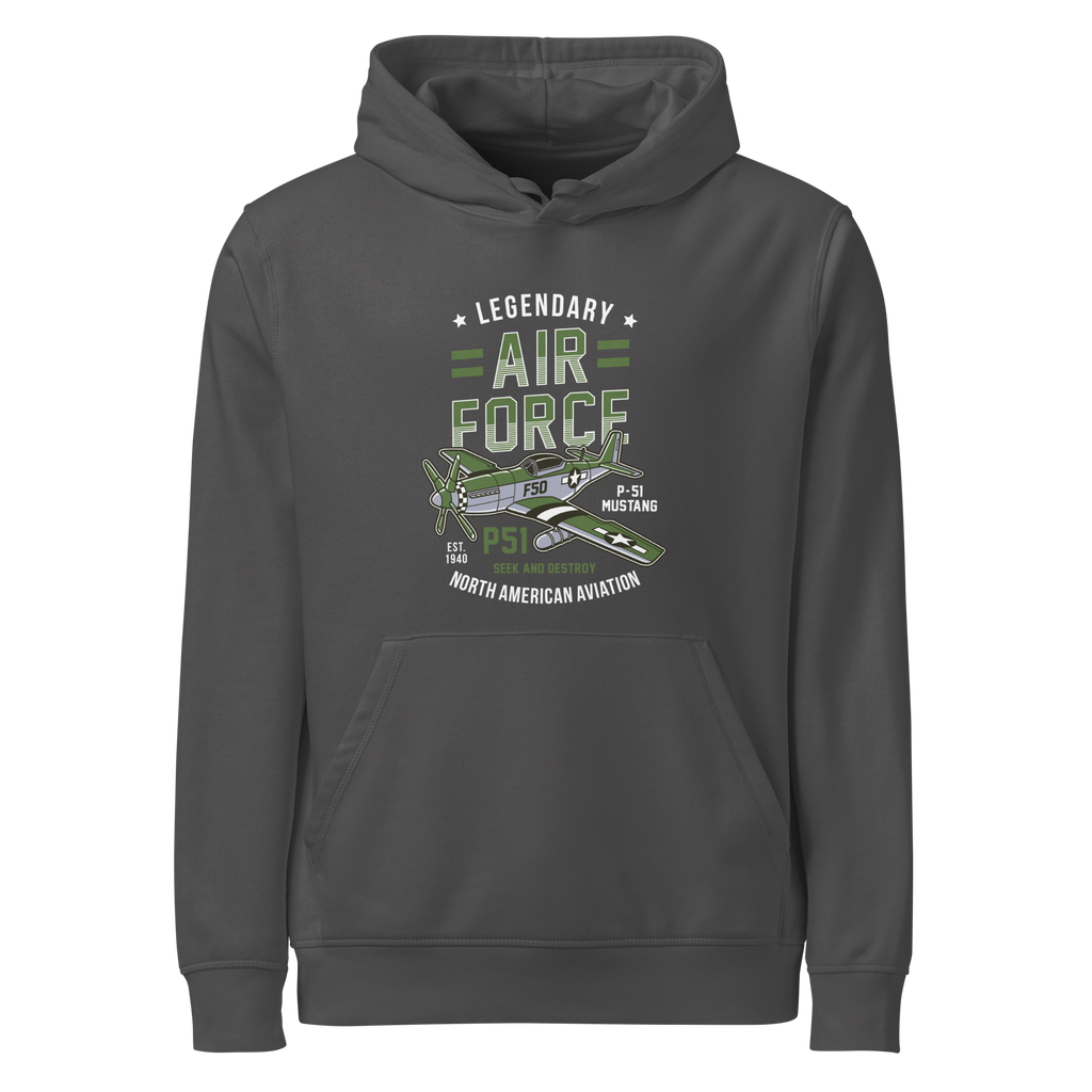 Legendary P-51 Mustang Aviation Graphic | Organic Unisex Hoodie