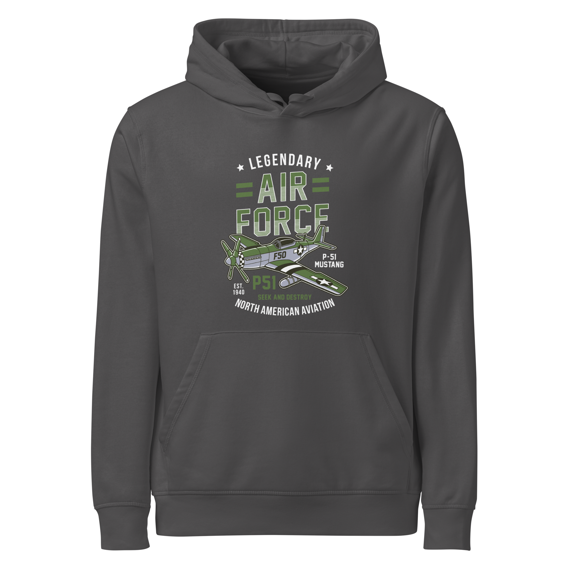 Legendary P-51 Mustang Aviation Graphic | Organic Unisex Hoodie