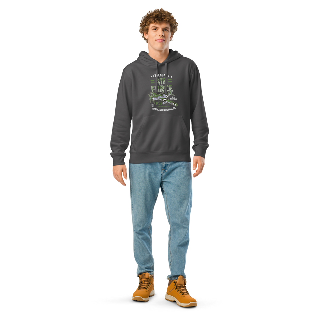 Legendary P-51 Mustang Aviation Graphic | Organic Unisex Hoodie