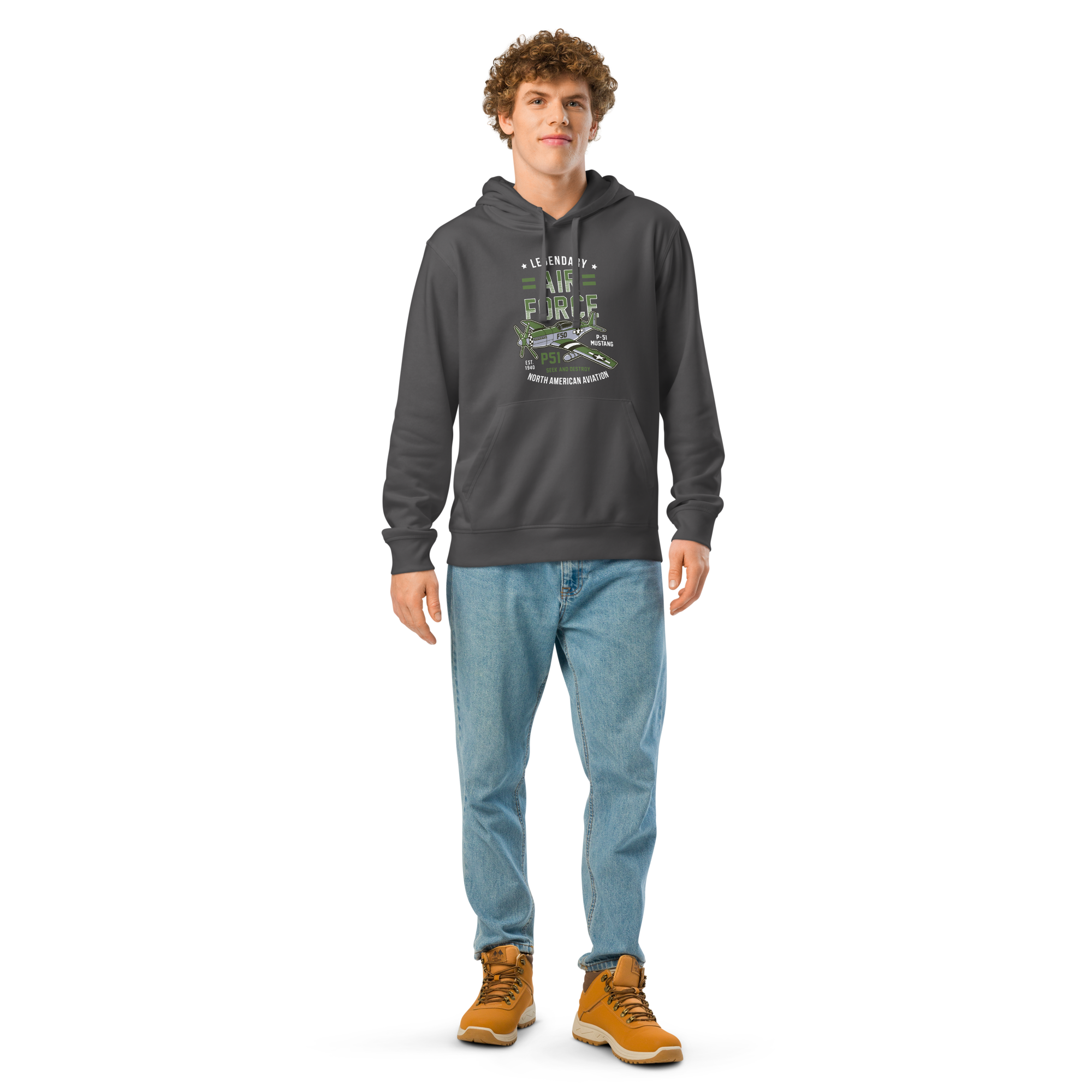 Legendary P-51 Mustang Aviation Graphic | Organic Unisex Hoodie