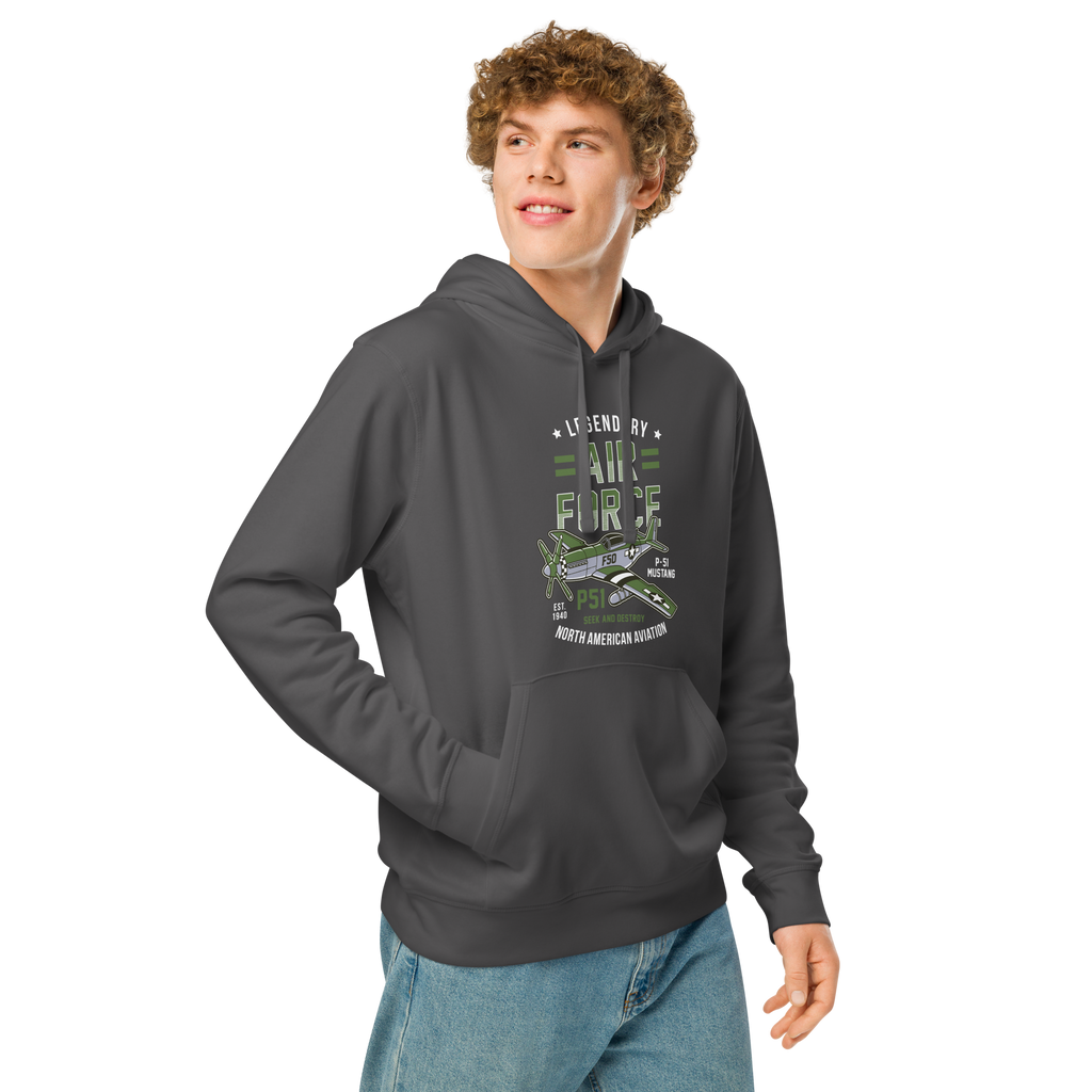 Legendary P-51 Mustang Aviation Graphic | Organic Unisex Hoodie