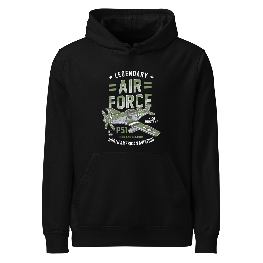 Legendary P-51 Mustang Aviation Graphic | Organic Unisex Hoodie