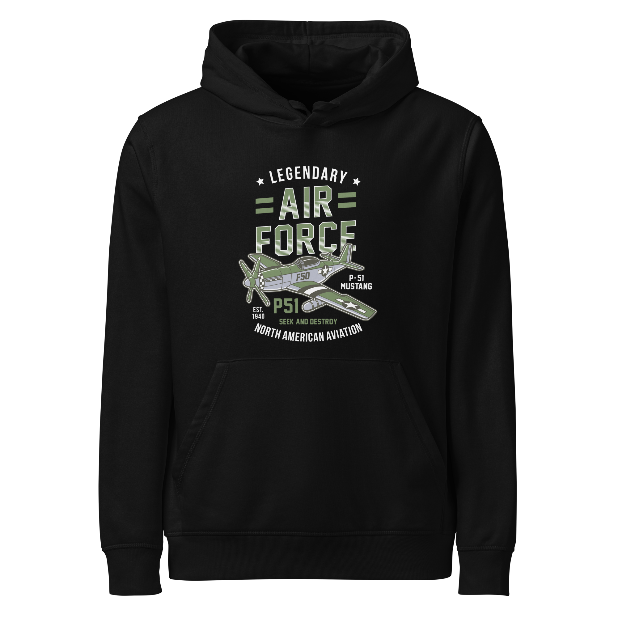 Legendary P-51 Mustang Aviation Graphic | Organic Unisex Hoodie