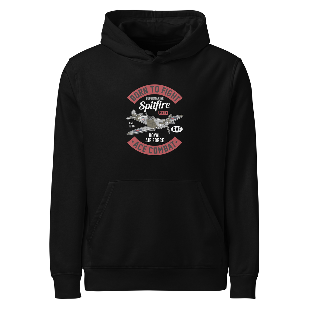 Timeless Supermarine Spitfire Aviation Graphic | Organic Unisex Hoodie