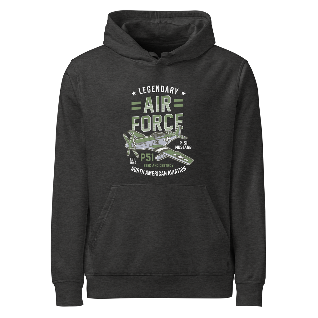 Legendary P-51 Mustang Aviation Graphic | Organic Unisex Hoodie