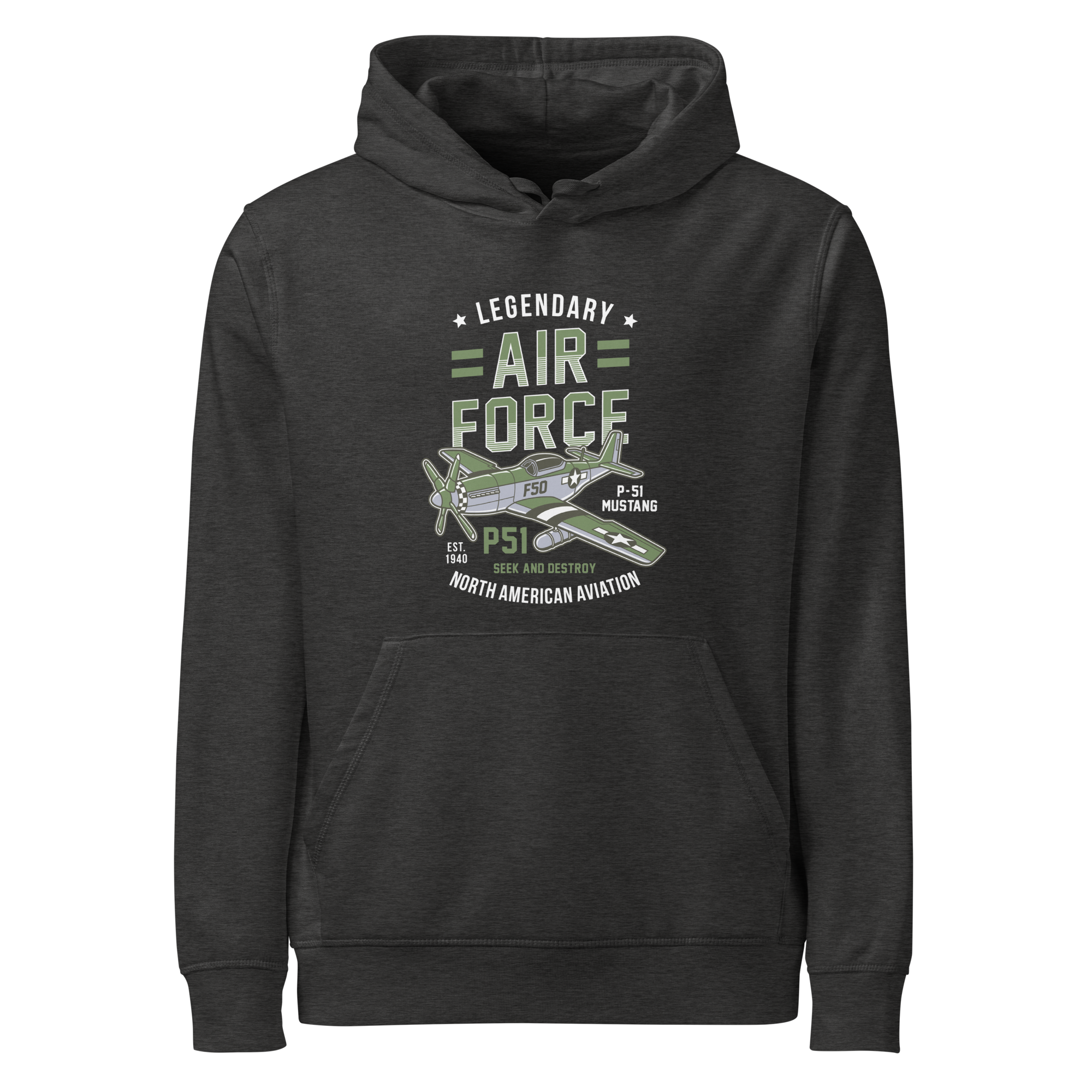 Legendary P-51 Mustang Aviation Graphic | Organic Unisex Hoodie
