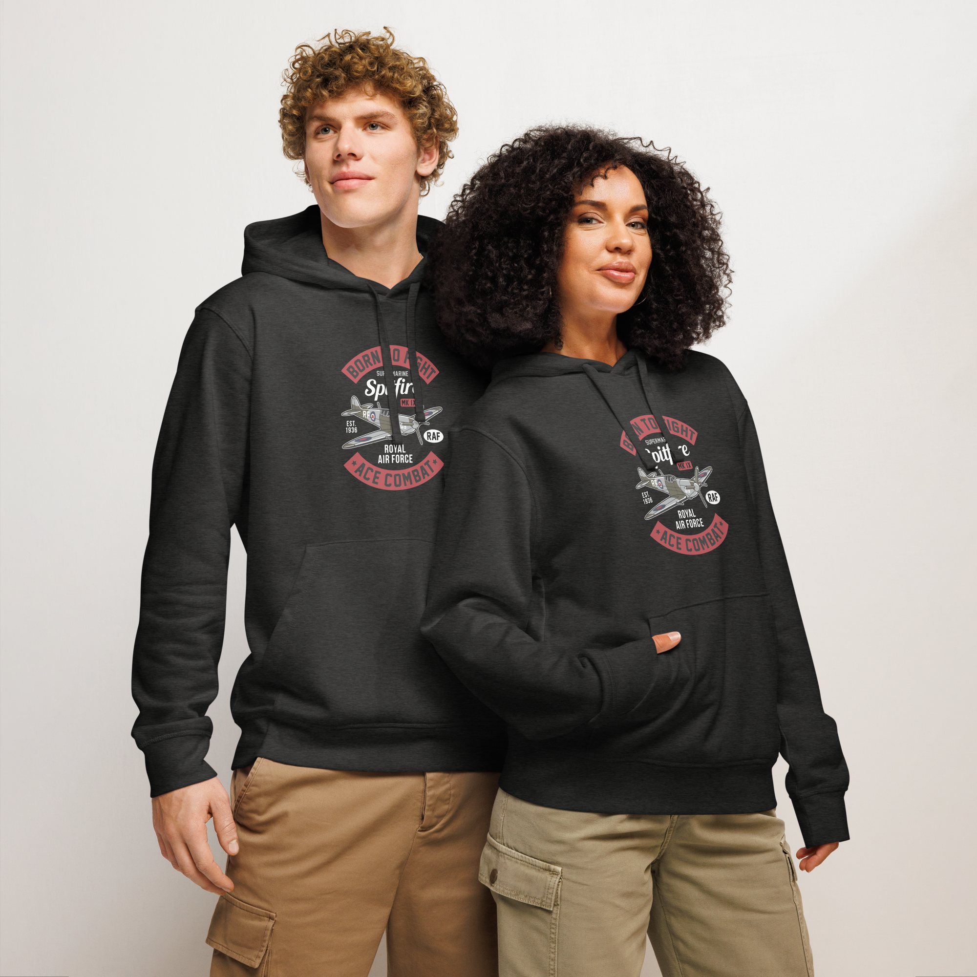 Timeless Supermarine Spitfire Aviation Graphic | Organic Unisex Hoodie