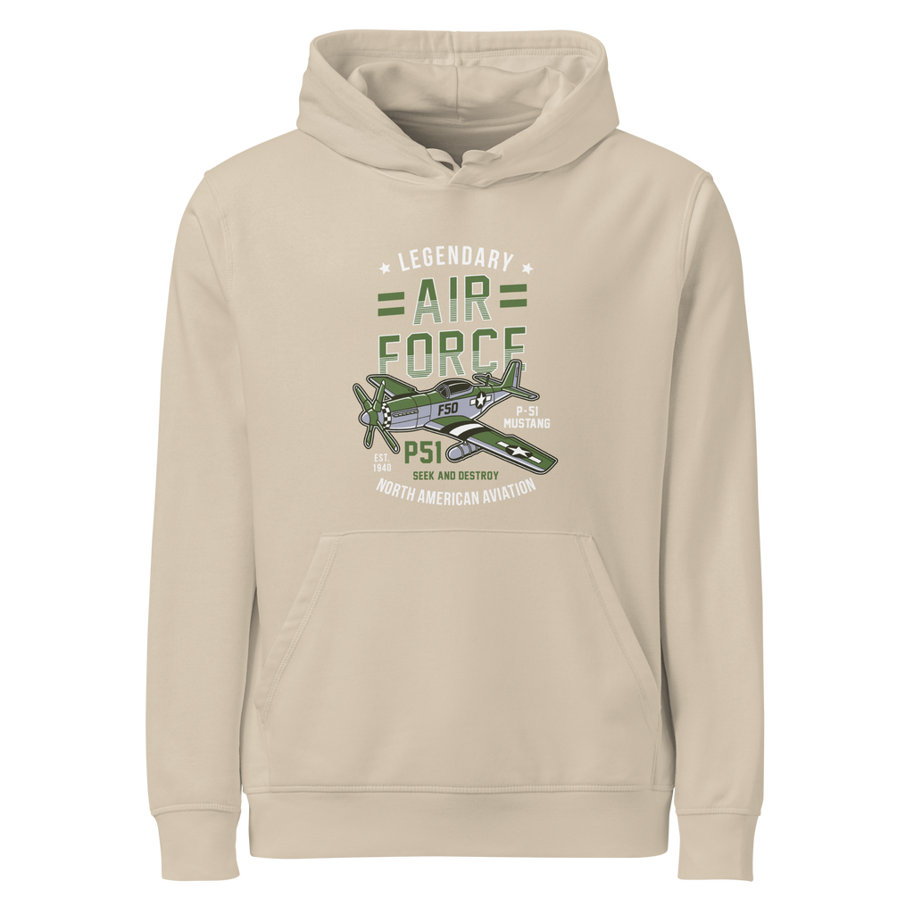 Legendary P-51 Mustang Aviation Graphic | Organic Unisex Hoodie