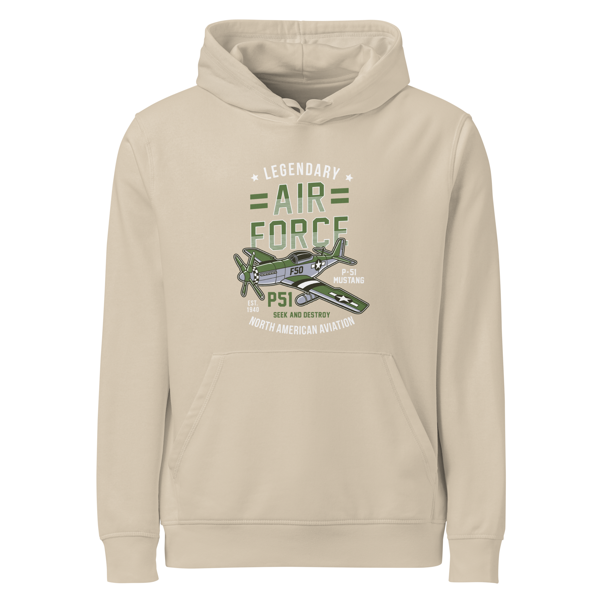 Legendary P-51 Mustang Aviation Graphic | Organic Unisex Hoodie