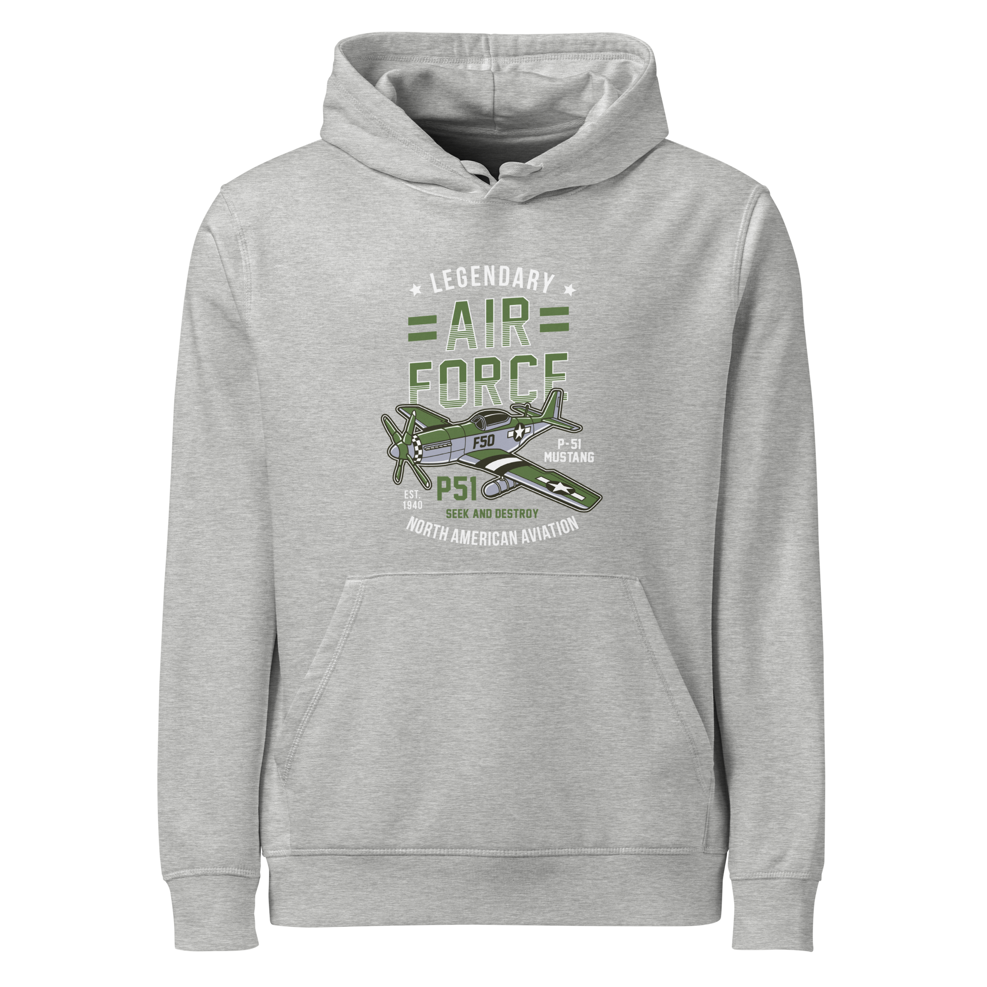 Legendary P-51 Mustang Aviation Graphic | Organic Unisex Hoodie